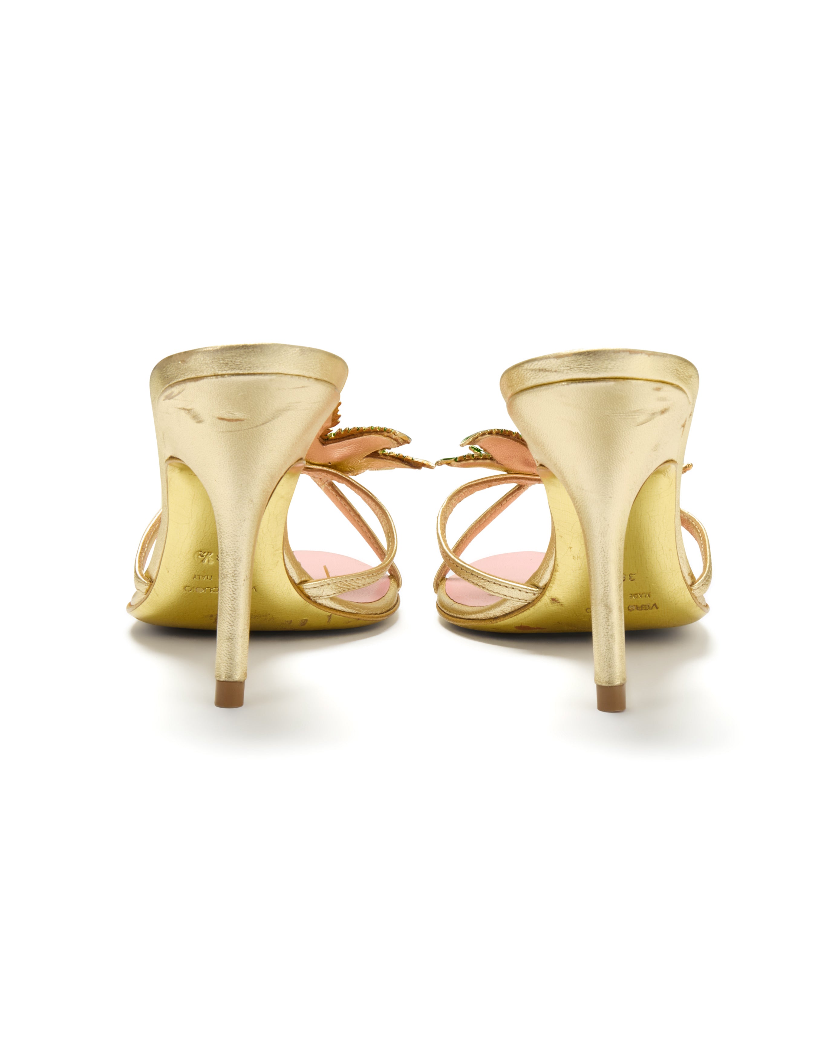 Spring / Summer 2005 Marijuana Leaf Gold Sandal Heels