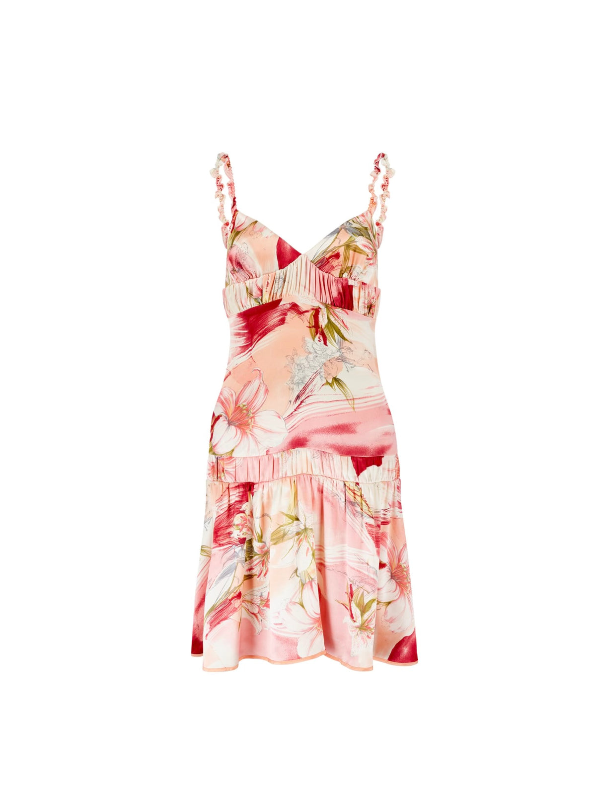 Spring / Summer 2004 Pink Floral Ruffle Silk Dress