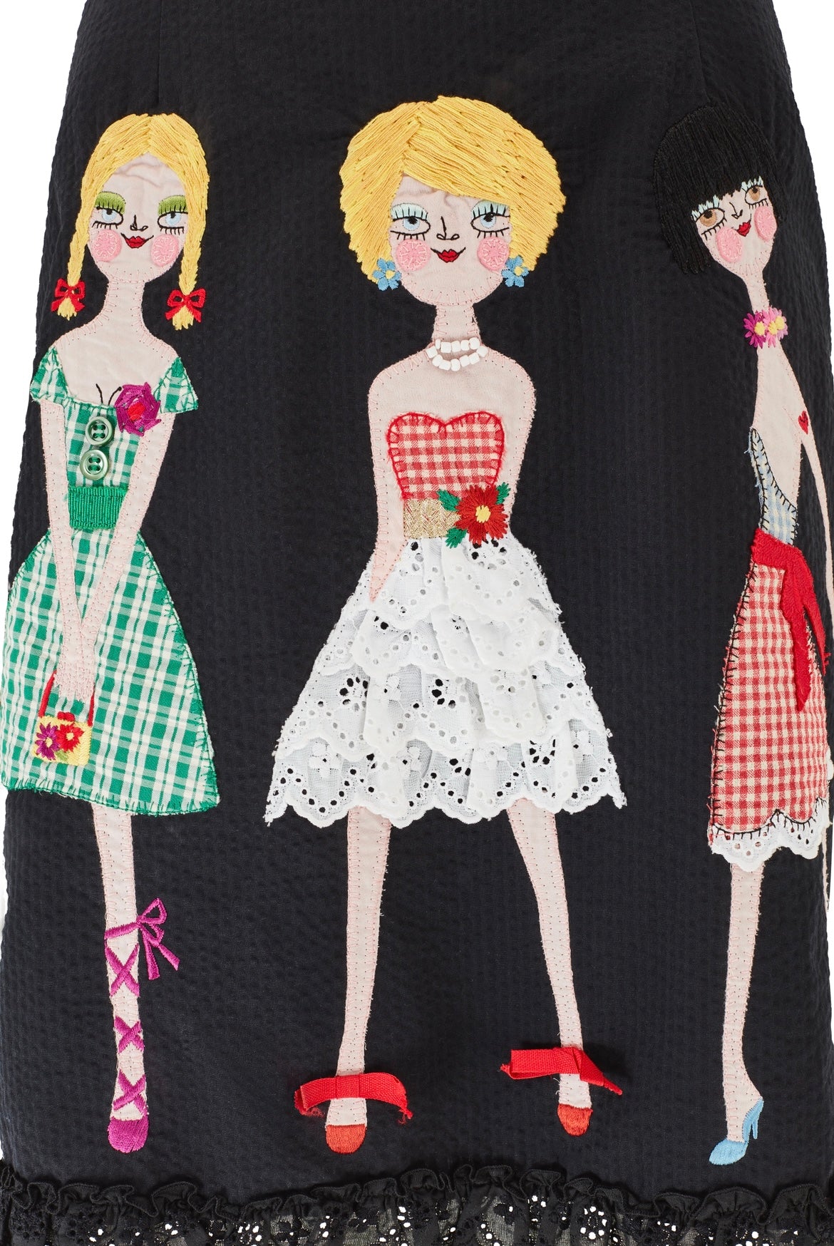 Moschino Cheap and Chic S/S 2002 “Uptown Girls” Black Embroidered Doll Dress