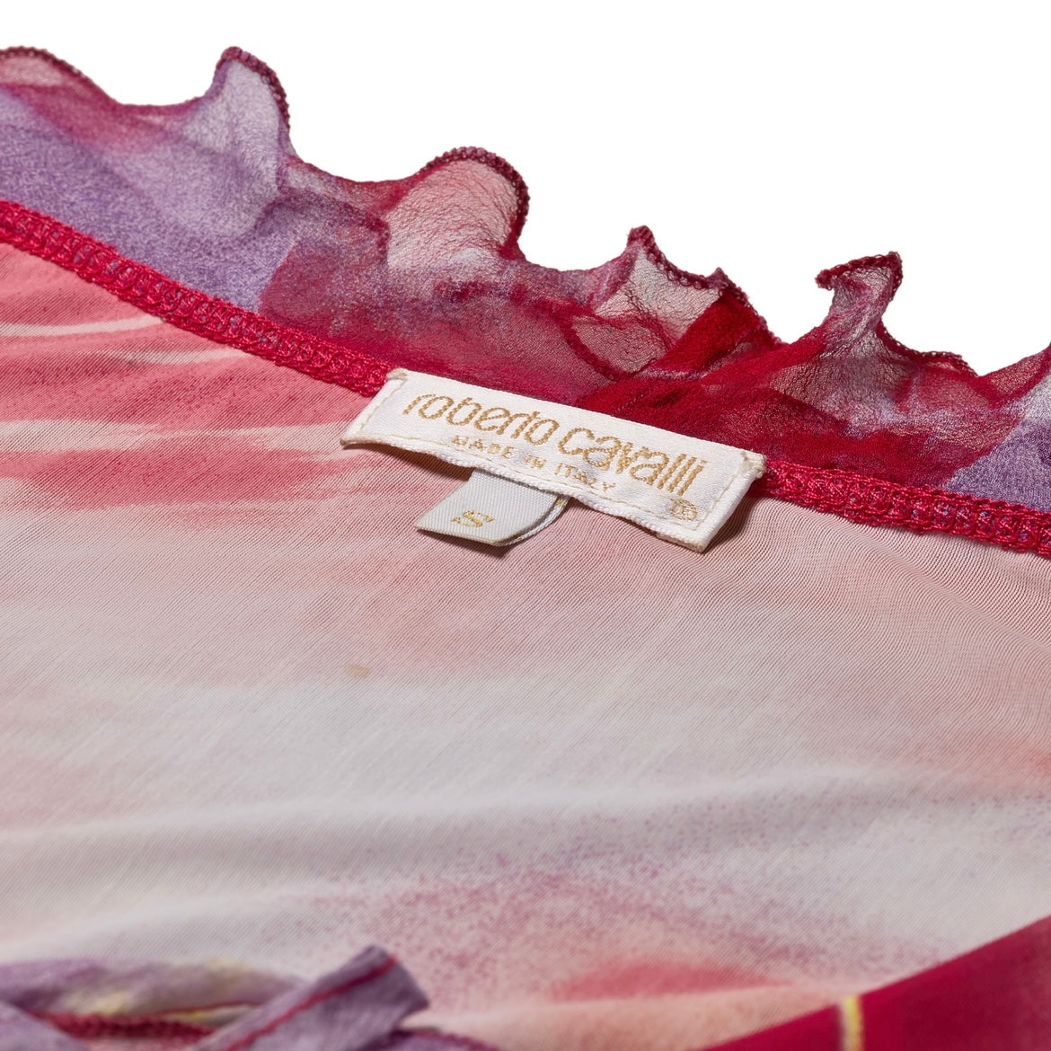 Roberto Cavalli S/S 2000 Red & Purple Floral Dress