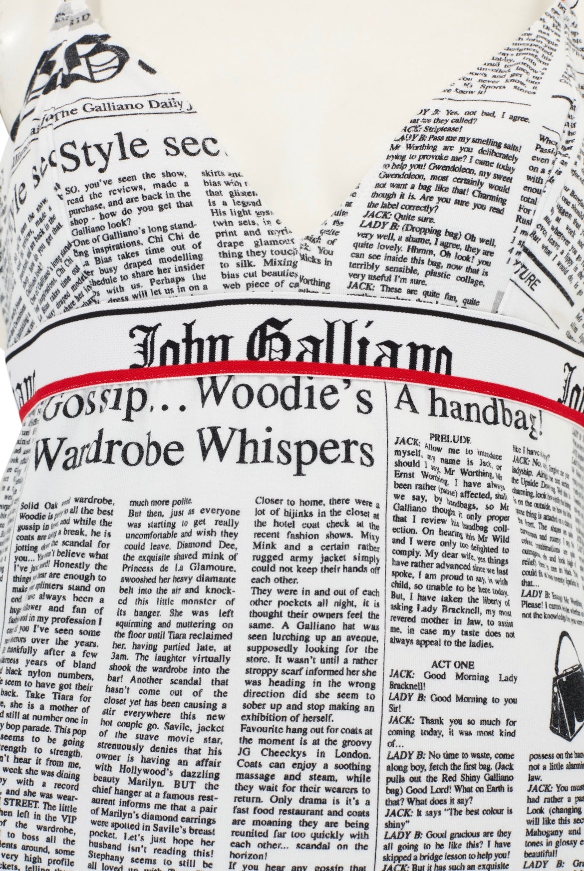 John Galliano 2000s Newspaper Print Slip Dress