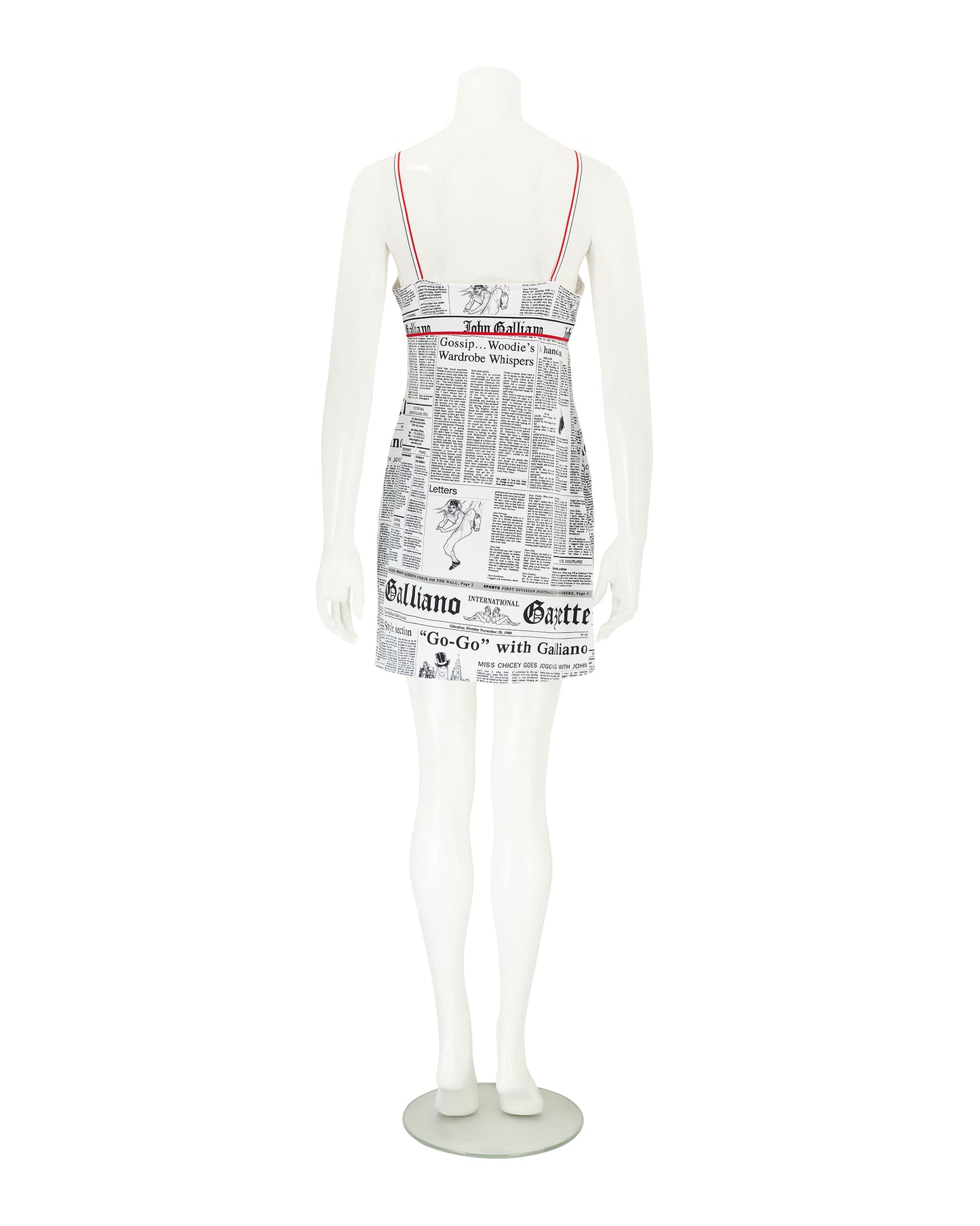 John Galliano 2000s Newspaper Print Slip Dress