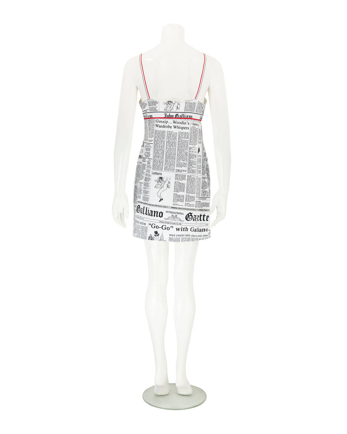2000s Newspaper Print Slip Dress