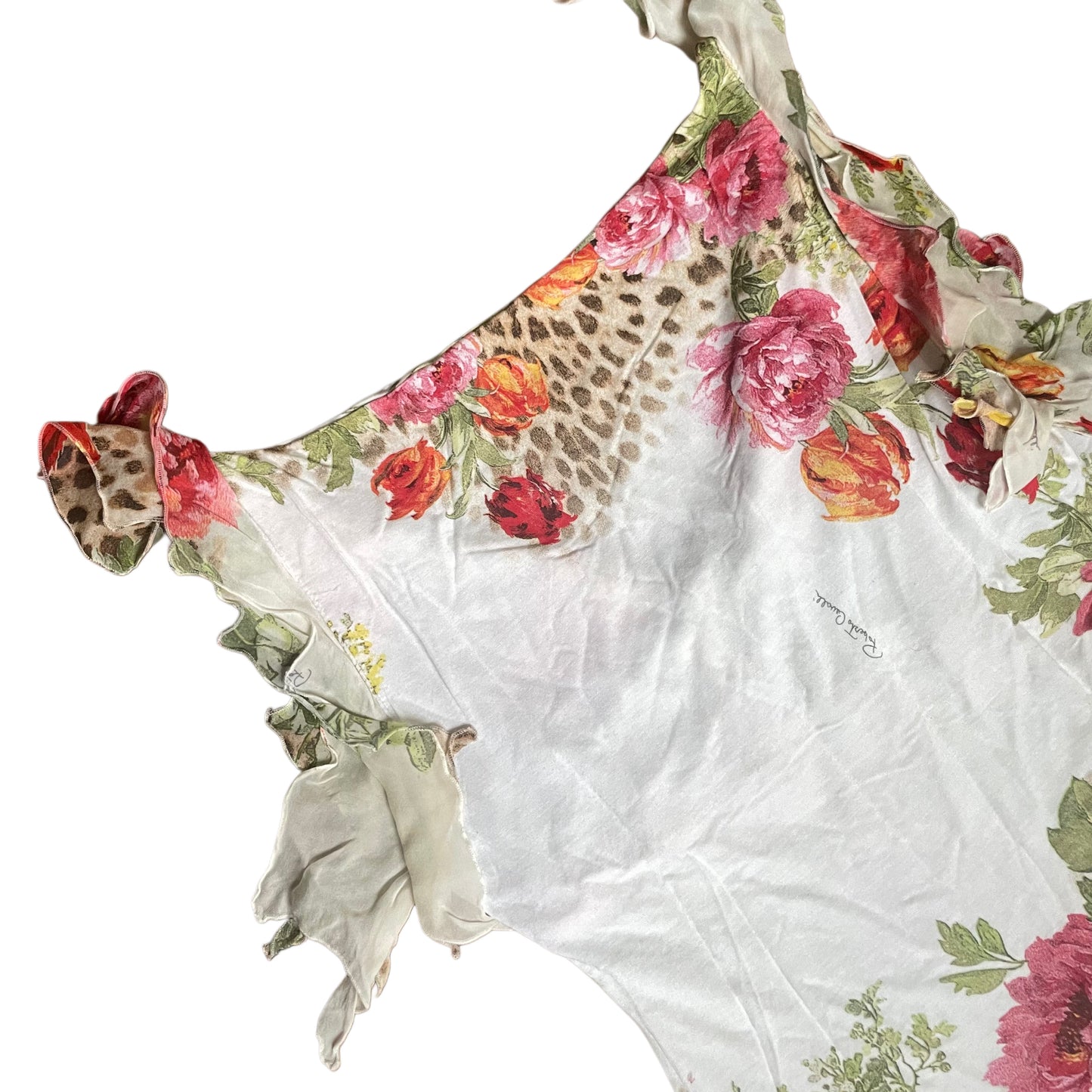 Roberto Cavalli S/S 2002 Floral Leopard Blouse Top