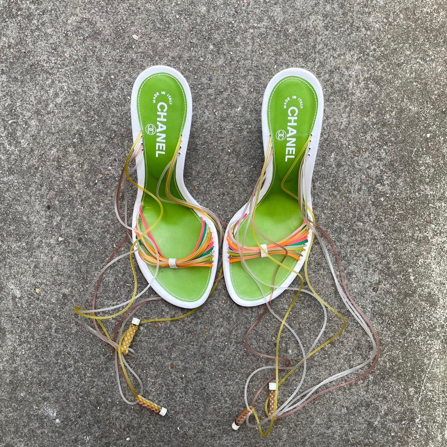 RARE Chanel 2000s Multicolour Jelly Strappy Sandal Heels