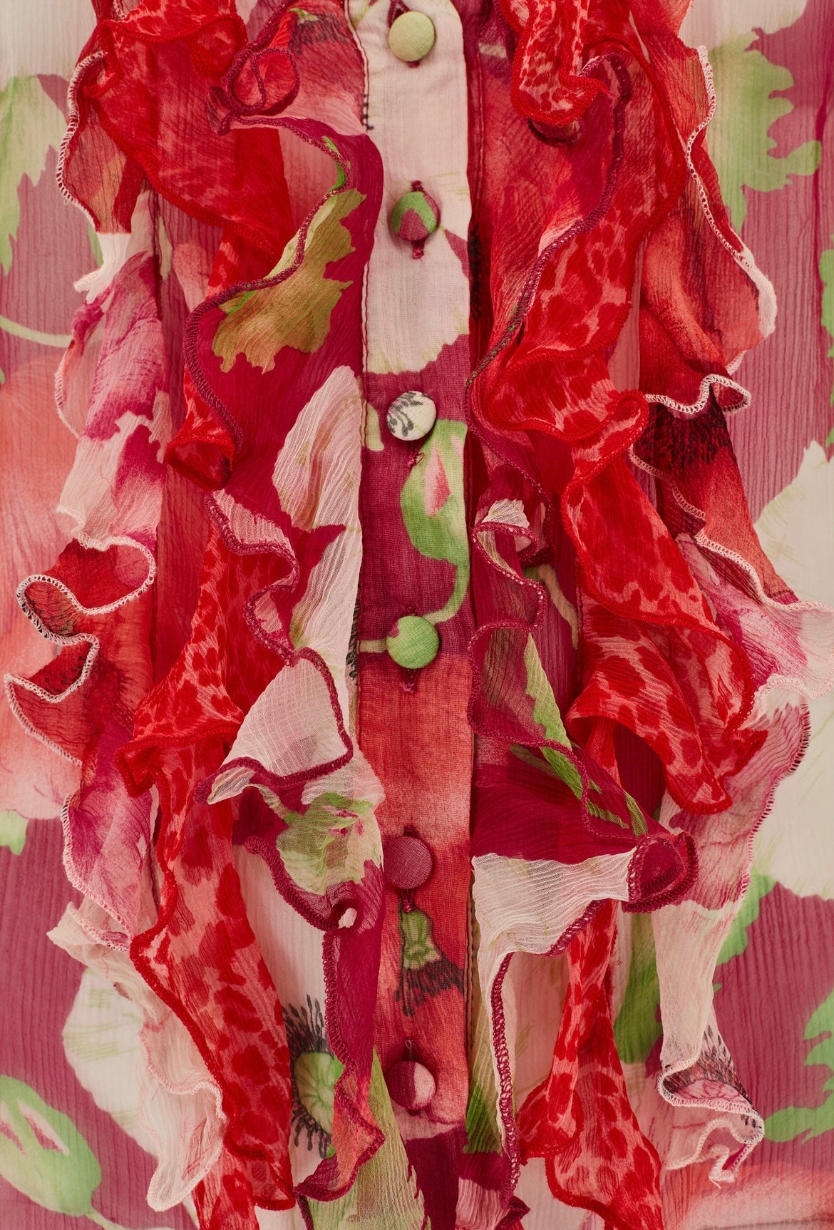 Blumarine S/S 2002 Floral Multicolour Silk Blouse Top