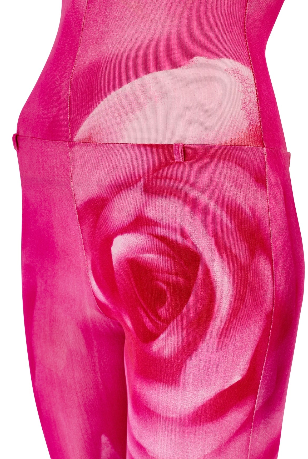 Roberto Cavalli S/S 2000 Pink Floral Rose Silk Jumpsuit