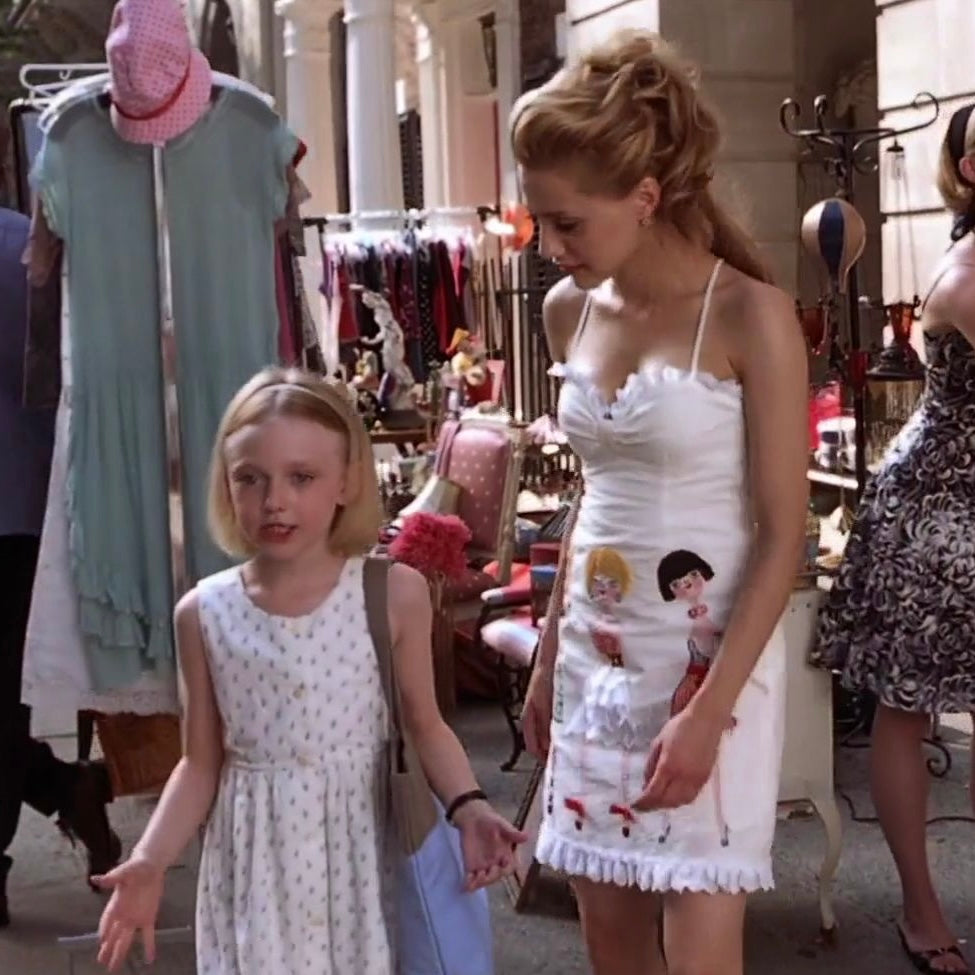 Moschino Cheap and Chic S/S 2002 “Uptown Girls” Black Embroidered Doll Dress