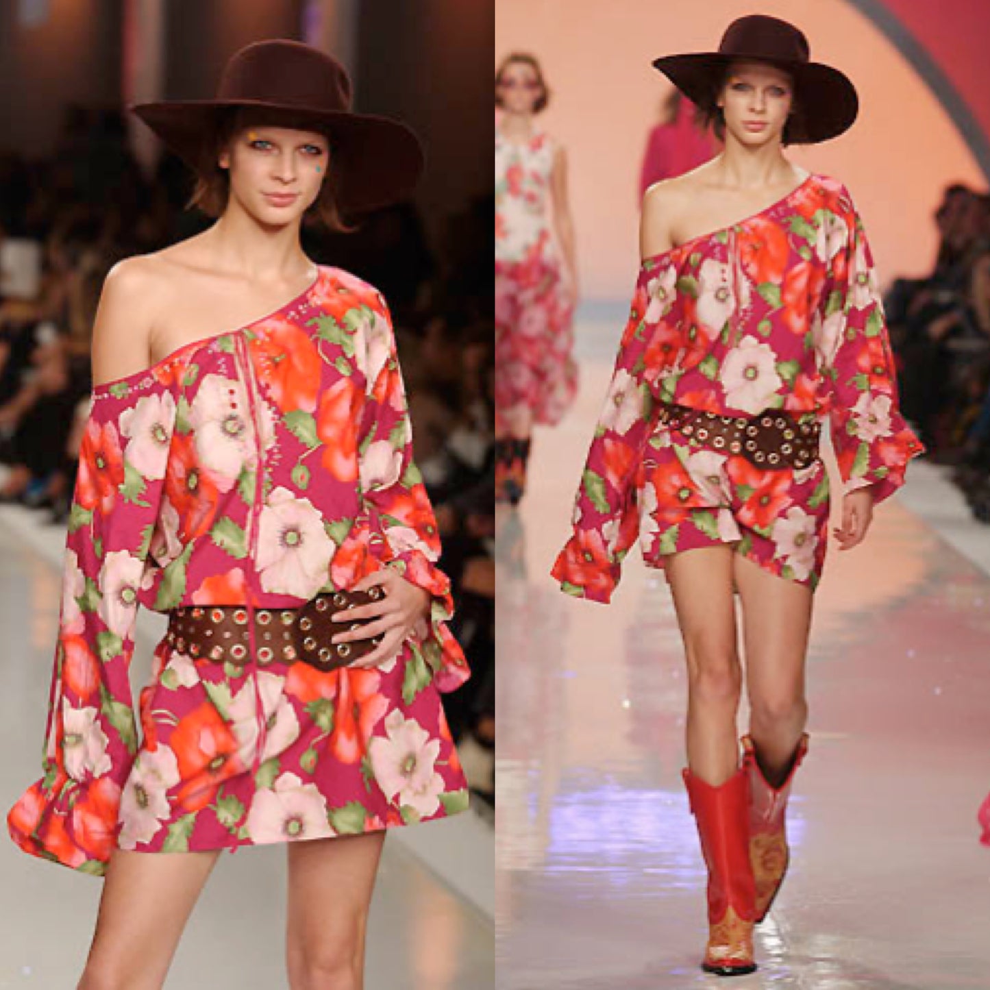 Blumarine S/S 2002 Floral Multicolour Silk Blouse Top