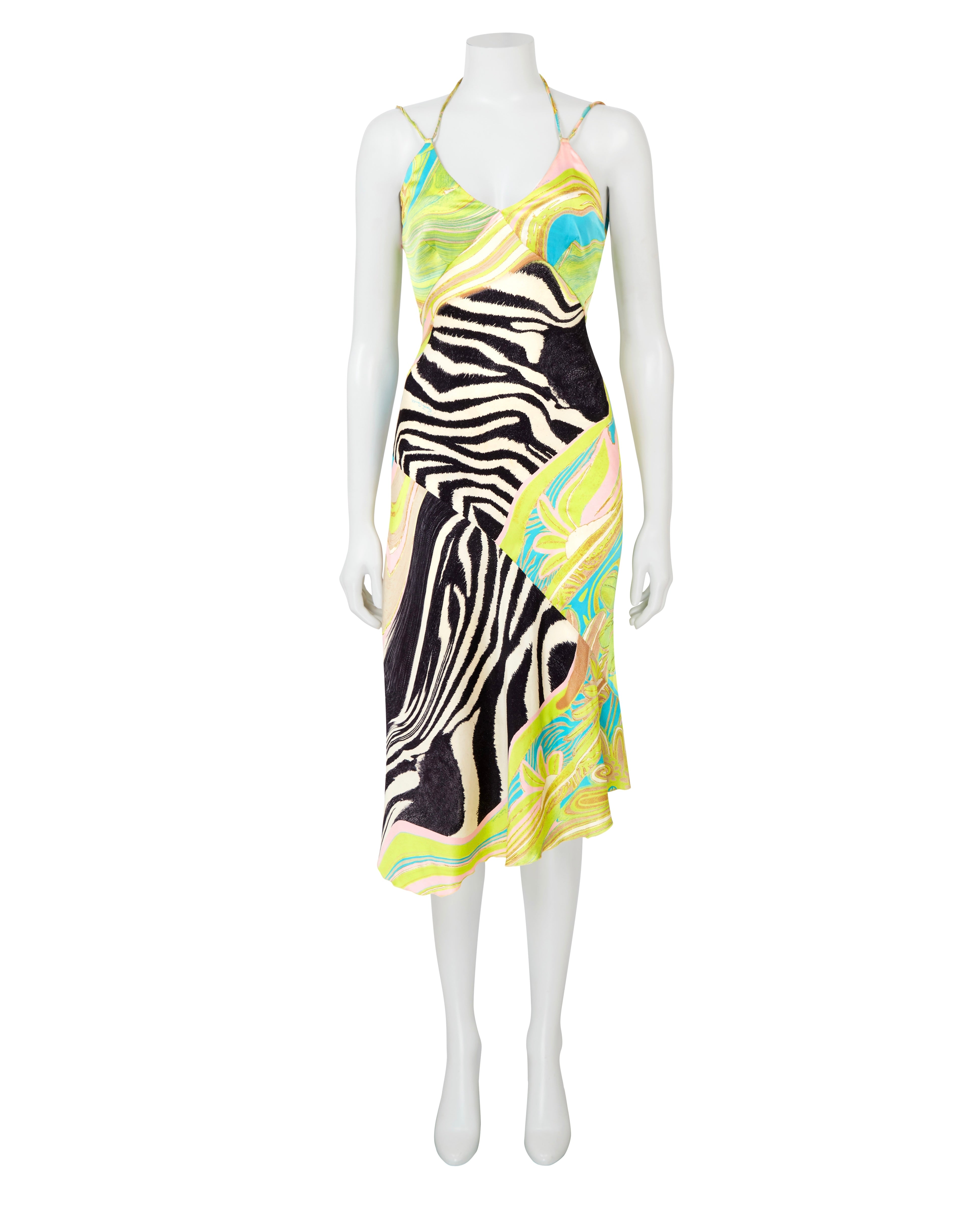 Spring / Summer 2004 Patchwork Animal Print Silk Dress