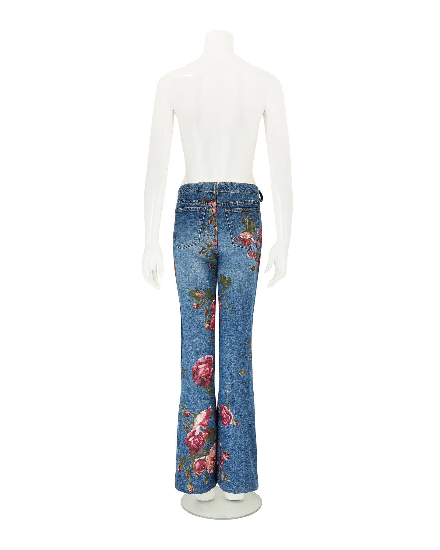 Roberto Cavalli F/W 1999 Pink Floral Blue Jeans