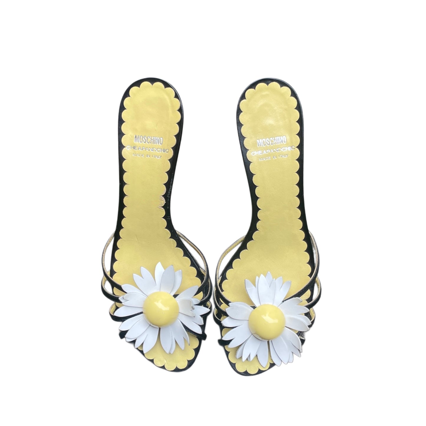 Moschino Cheap and Chic 2000s Yellow Daisy Heels