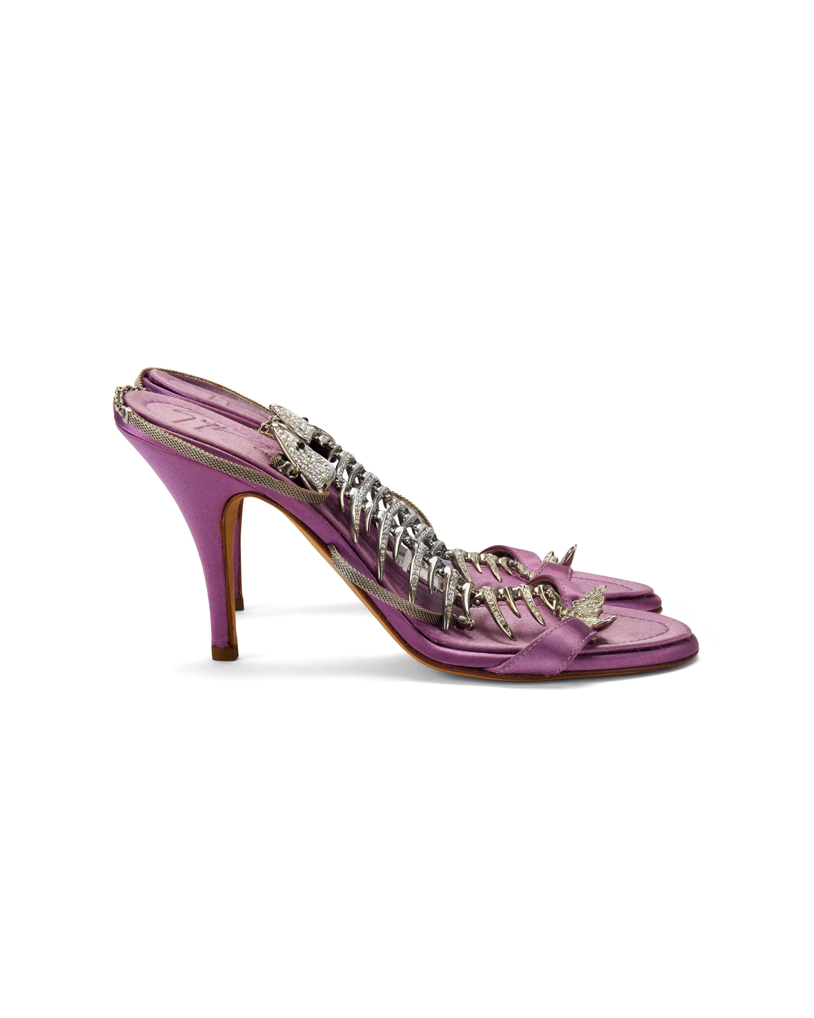 Spring / Summer 2004 Purple Satin Fishbone Heels