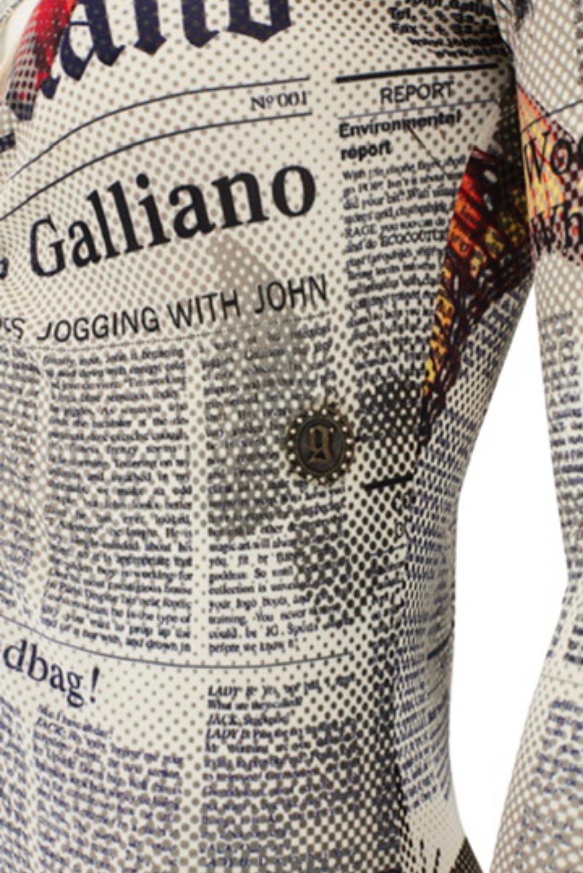 John Galliano 2000s Newspaper Gazette Butterfly Dress