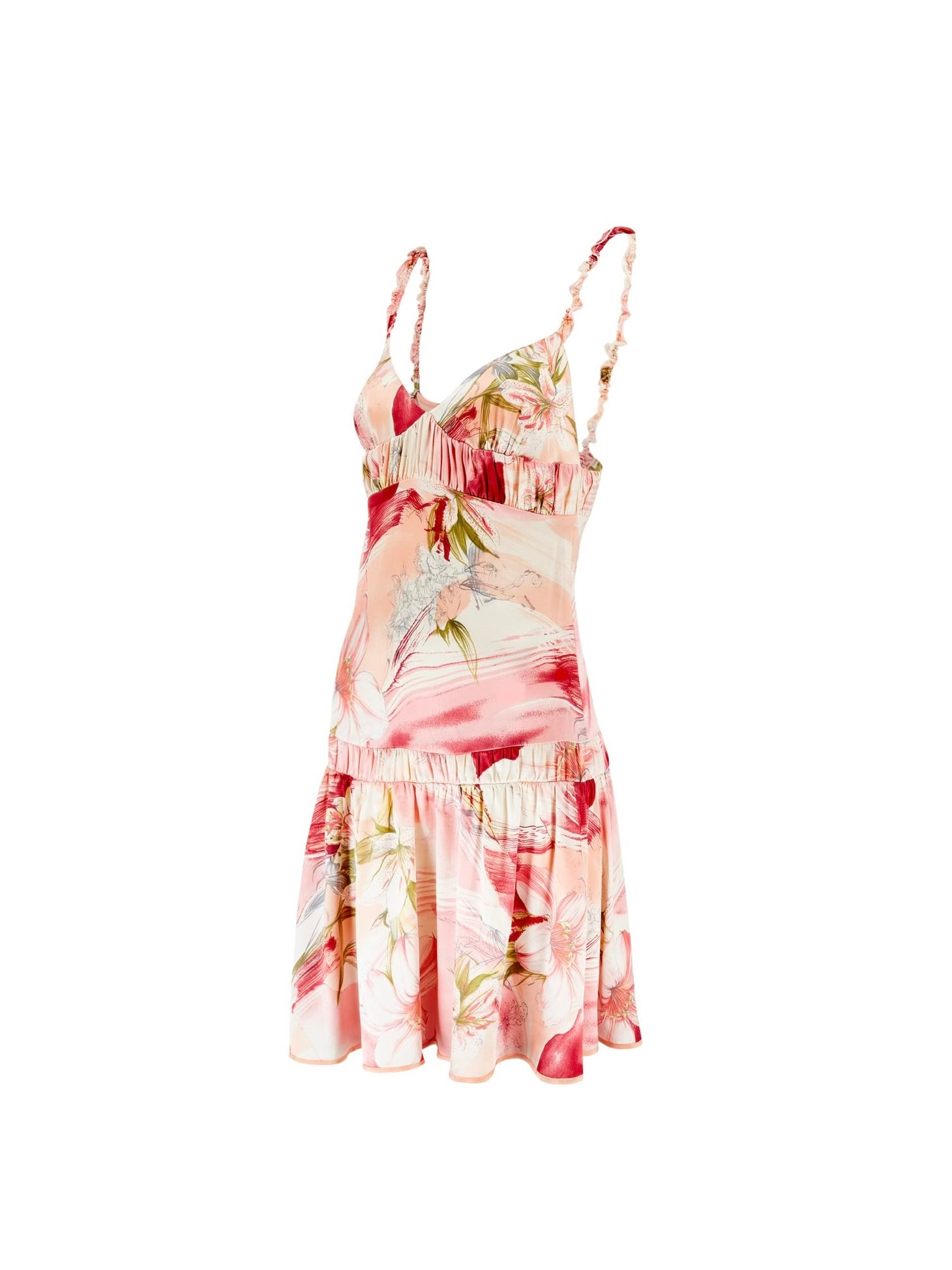 Spring / Summer 2004 Pink Floral Ruffle Silk Dress