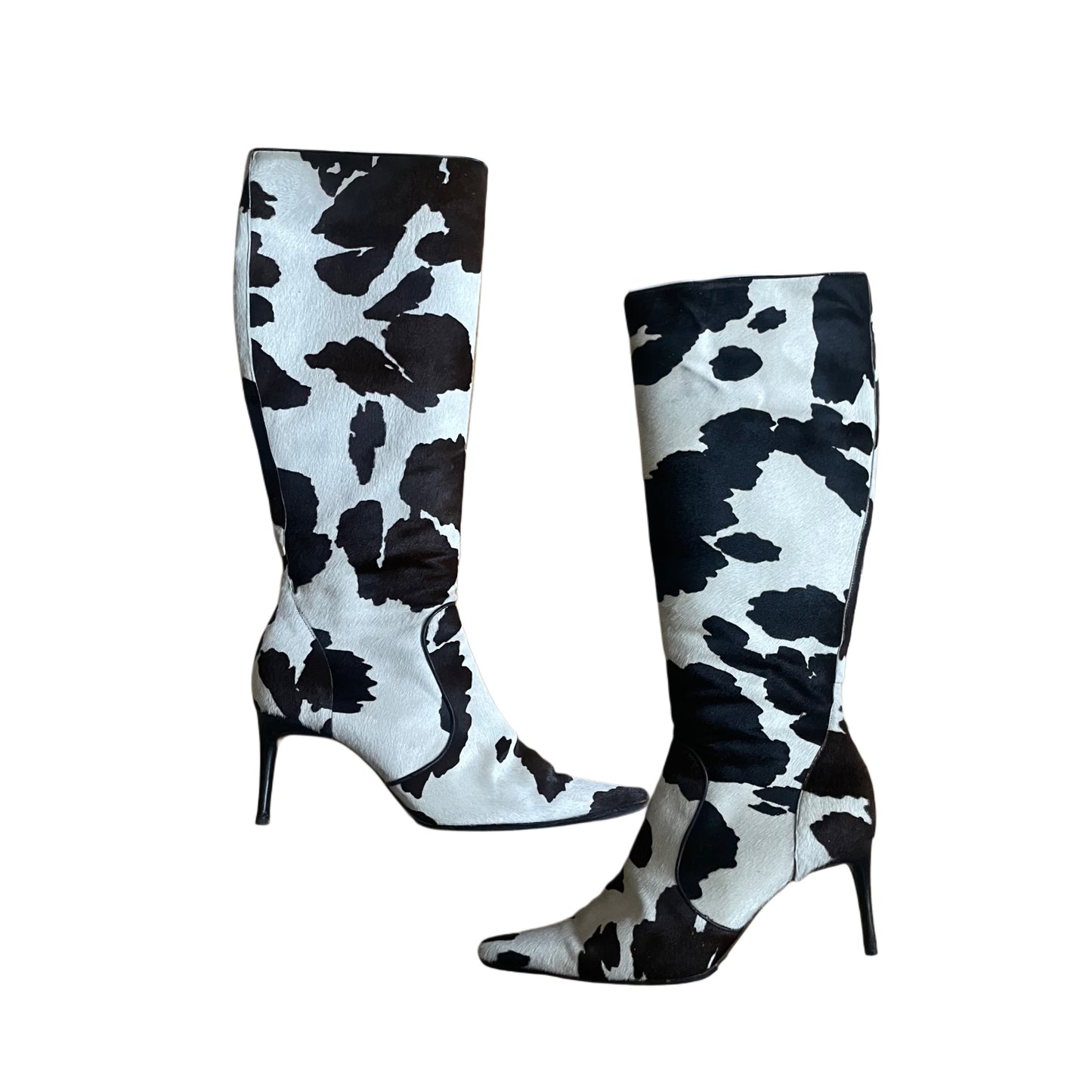 Dolce & Gabbana F/W 2002 Cowhide Calf-hair Cow Print Boots