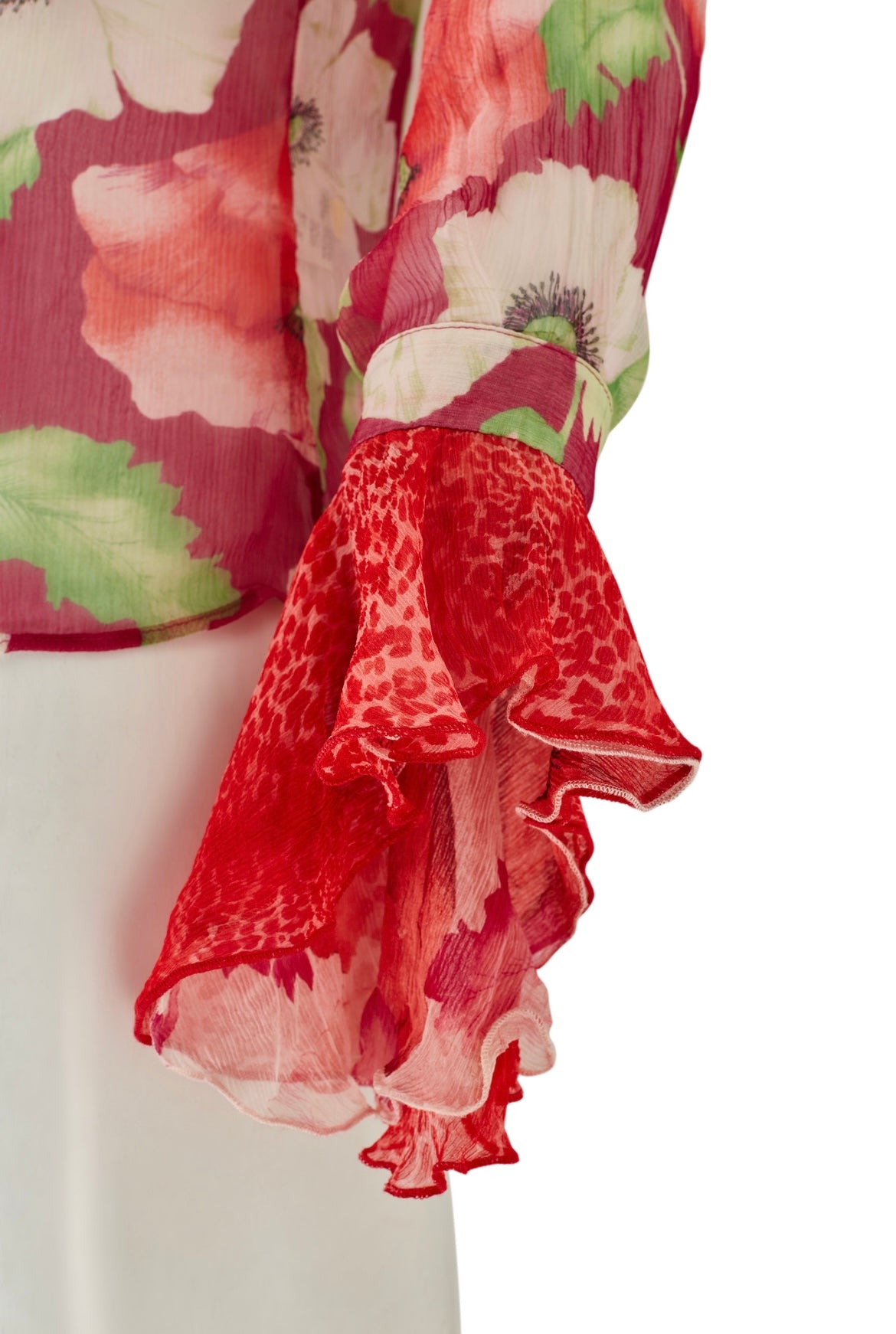 Blumarine S/S 2002 Floral Multicolour Silk Blouse Top