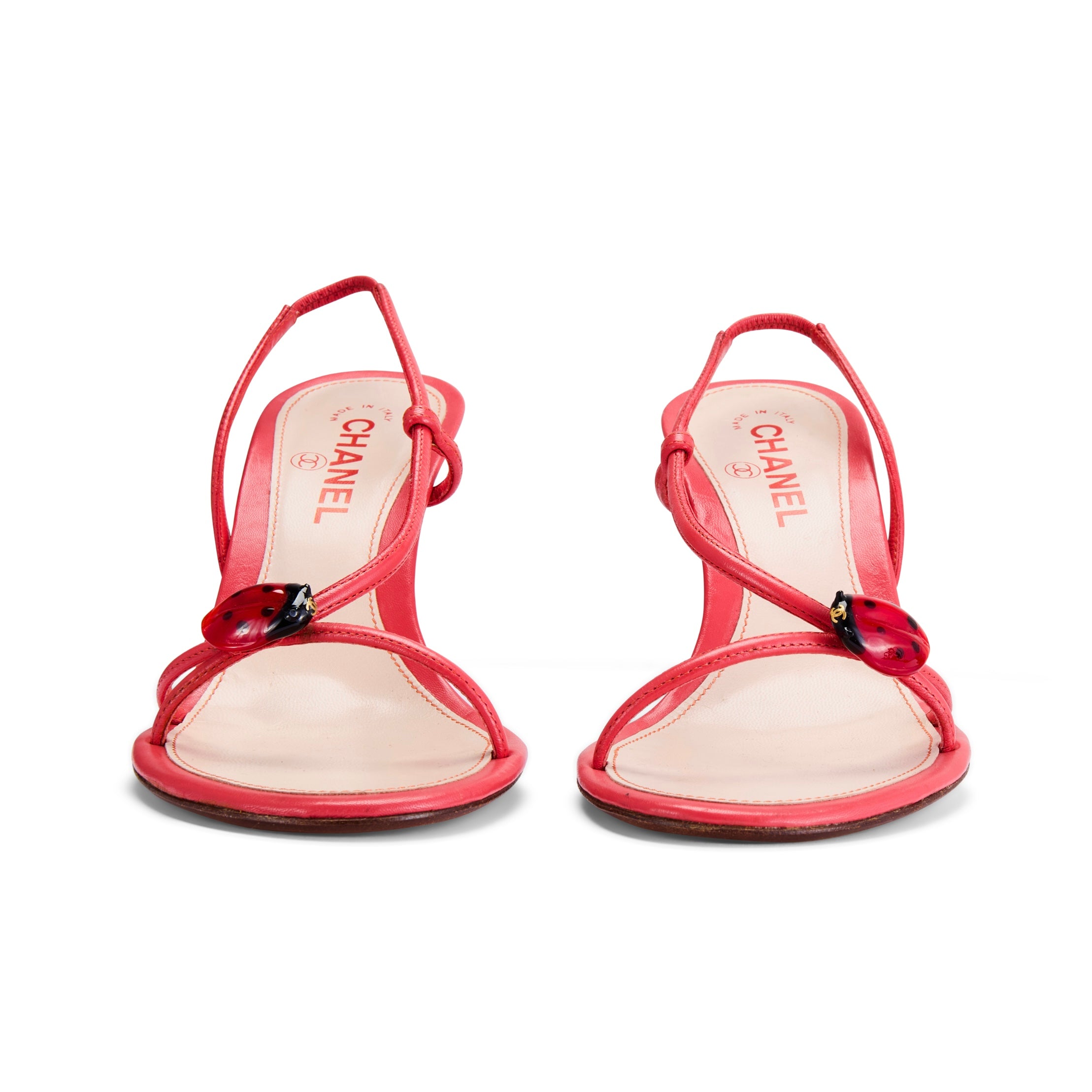 Spring / Summer 2004 Ladybug Coral Red Leather Slingback Heels