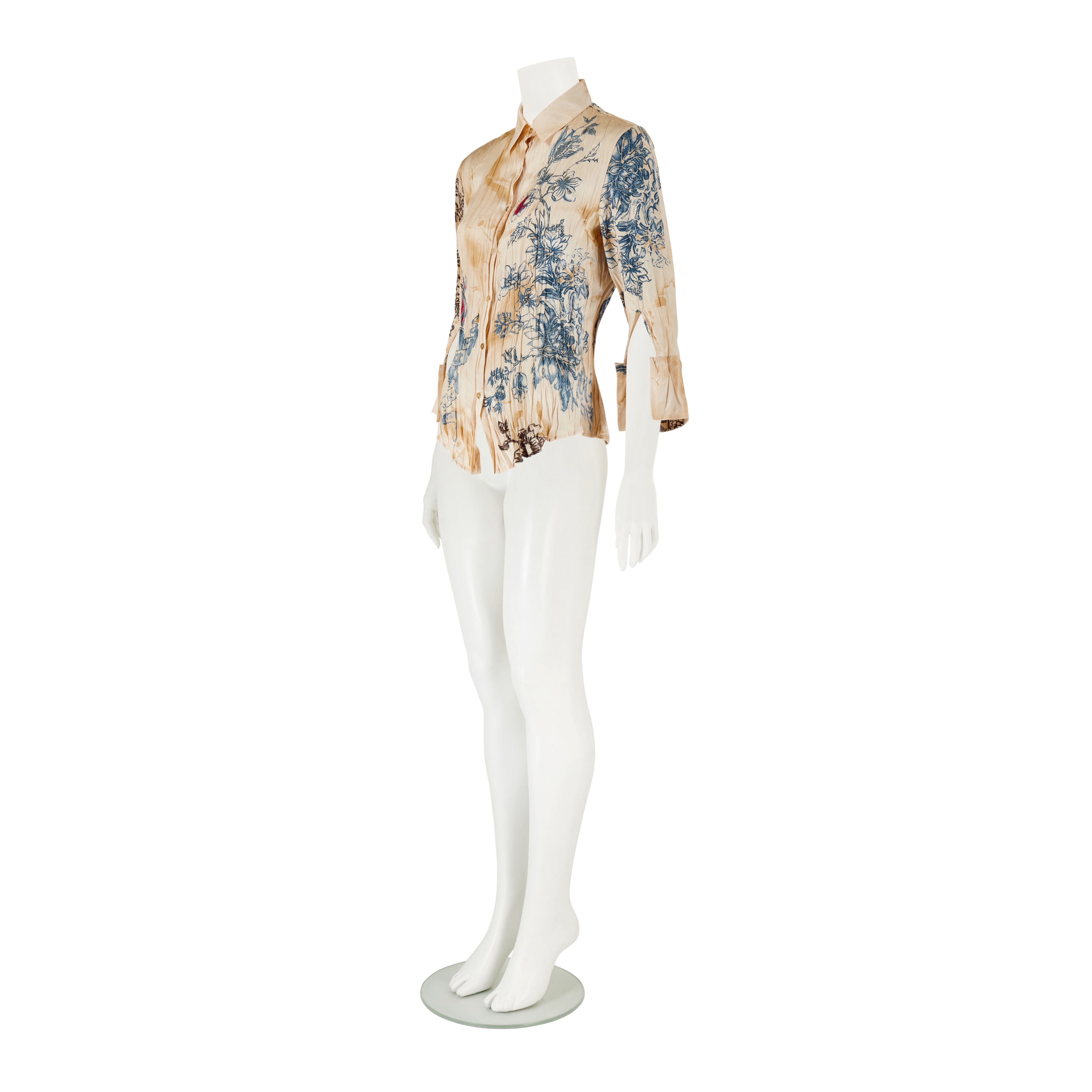 Spring / Summer 2003 Tattoo Print Silk Blouse Top