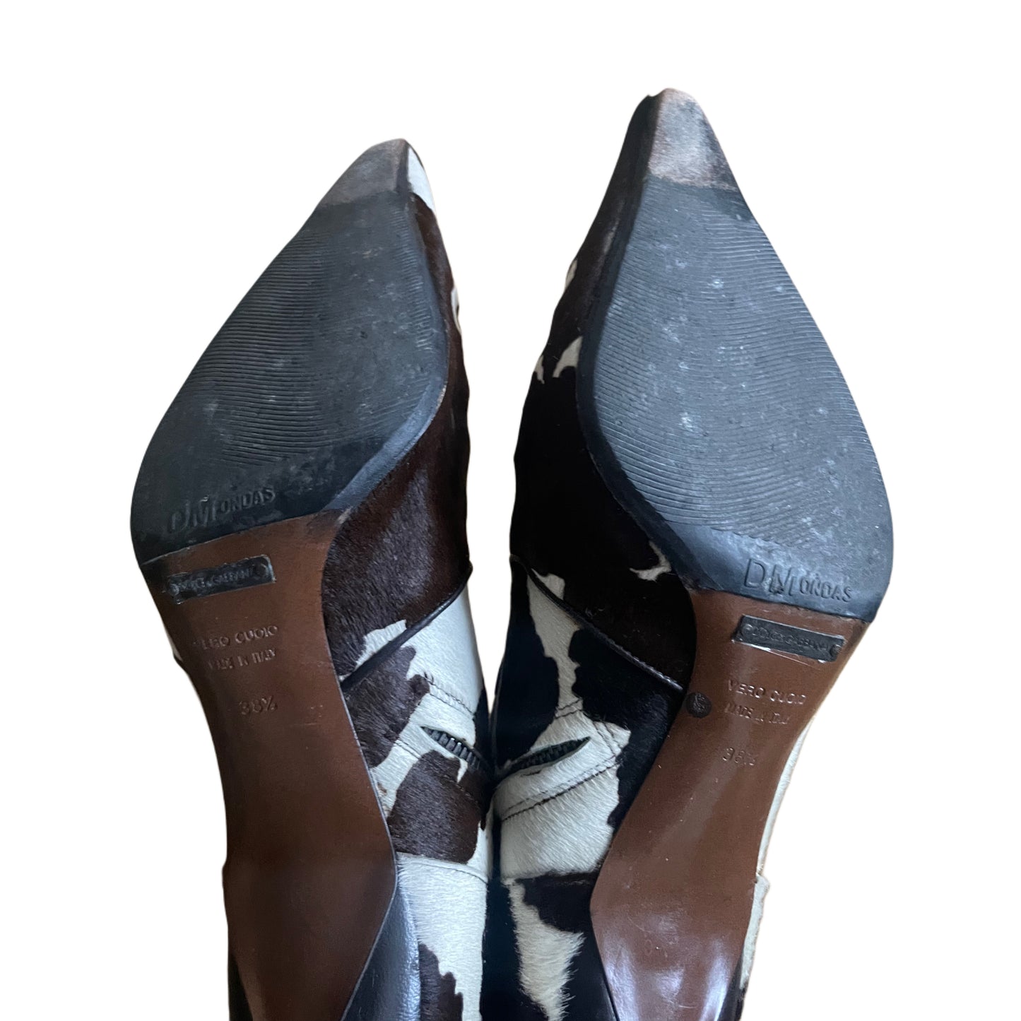Dolce & Gabbana F/W 2002 Cowhide Calf-hair Cow Print Boots