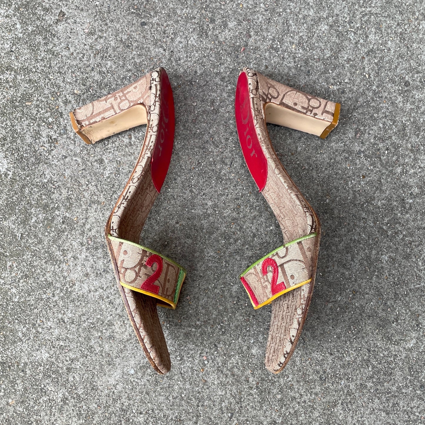 Dior 2004 Monogram Rasta Sandal Heels