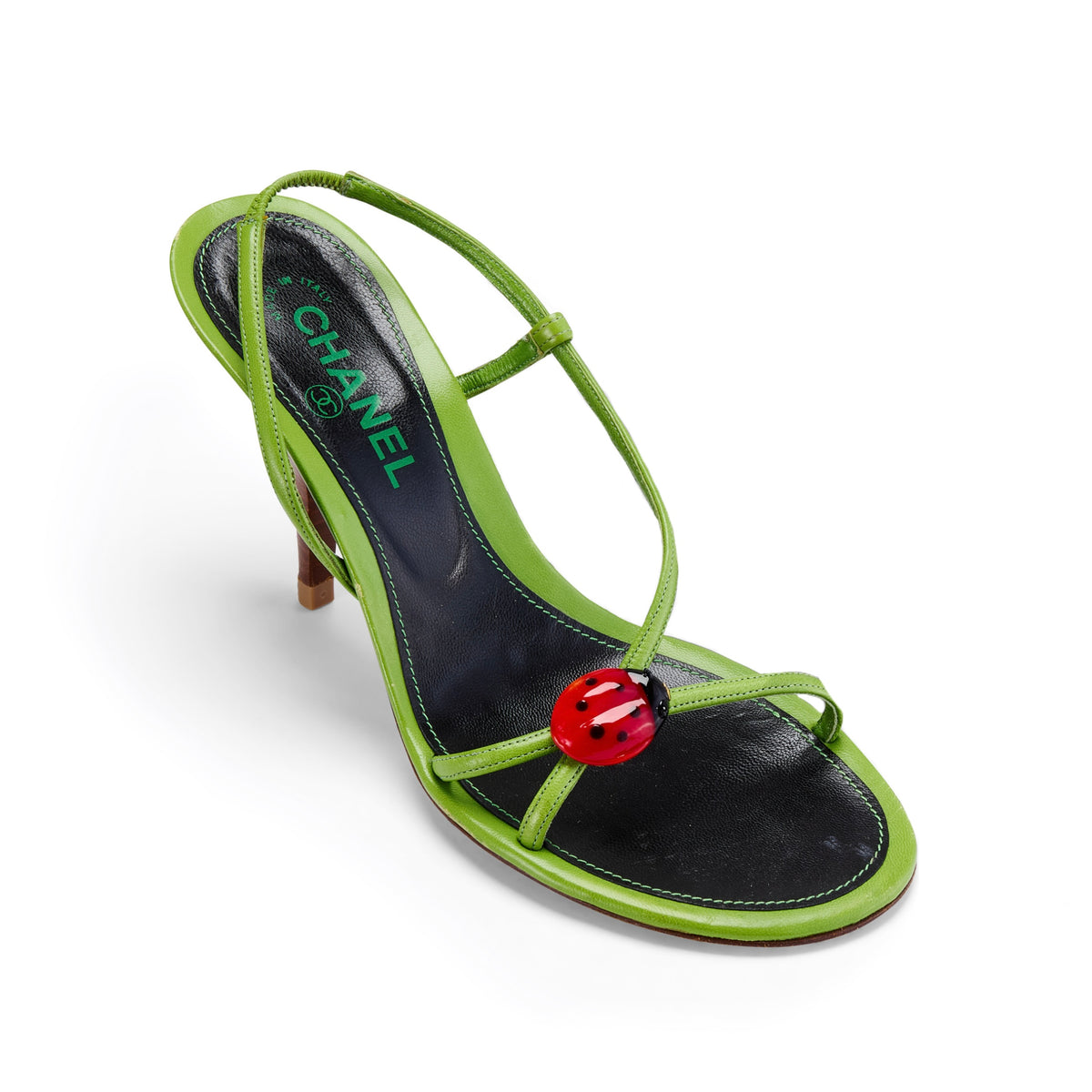 Spring / Summer 2004 Ladybug Green Leather Slingback Heels