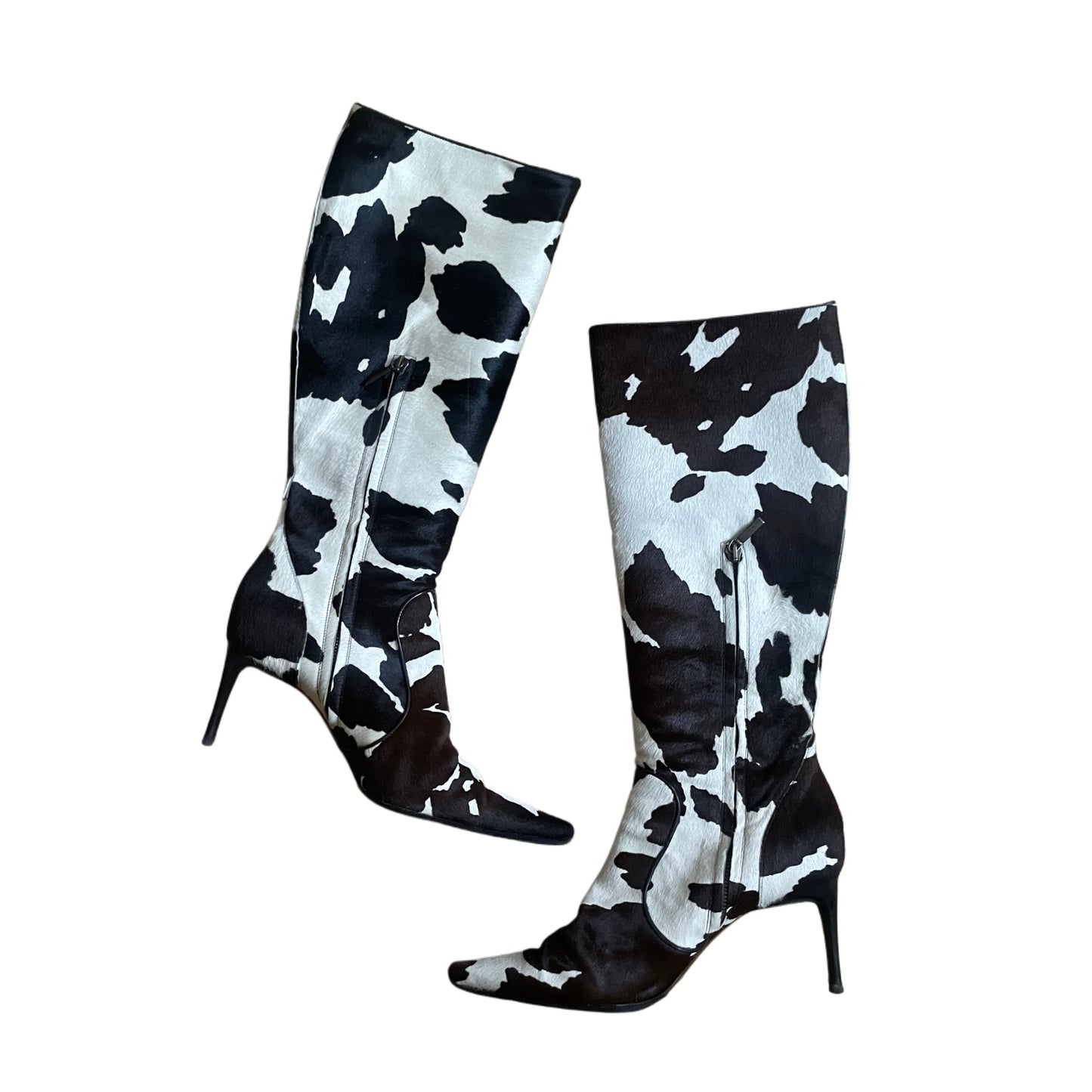 Dolce & Gabbana F/W 2002 Cowhide Calf-hair Cow Print Boots