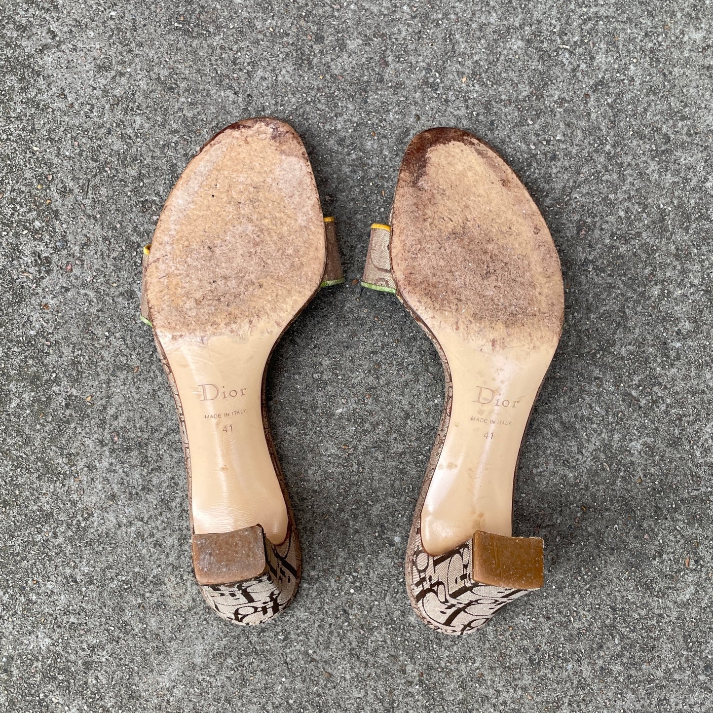 Dior 2004 Monogram Rasta Sandal Heels