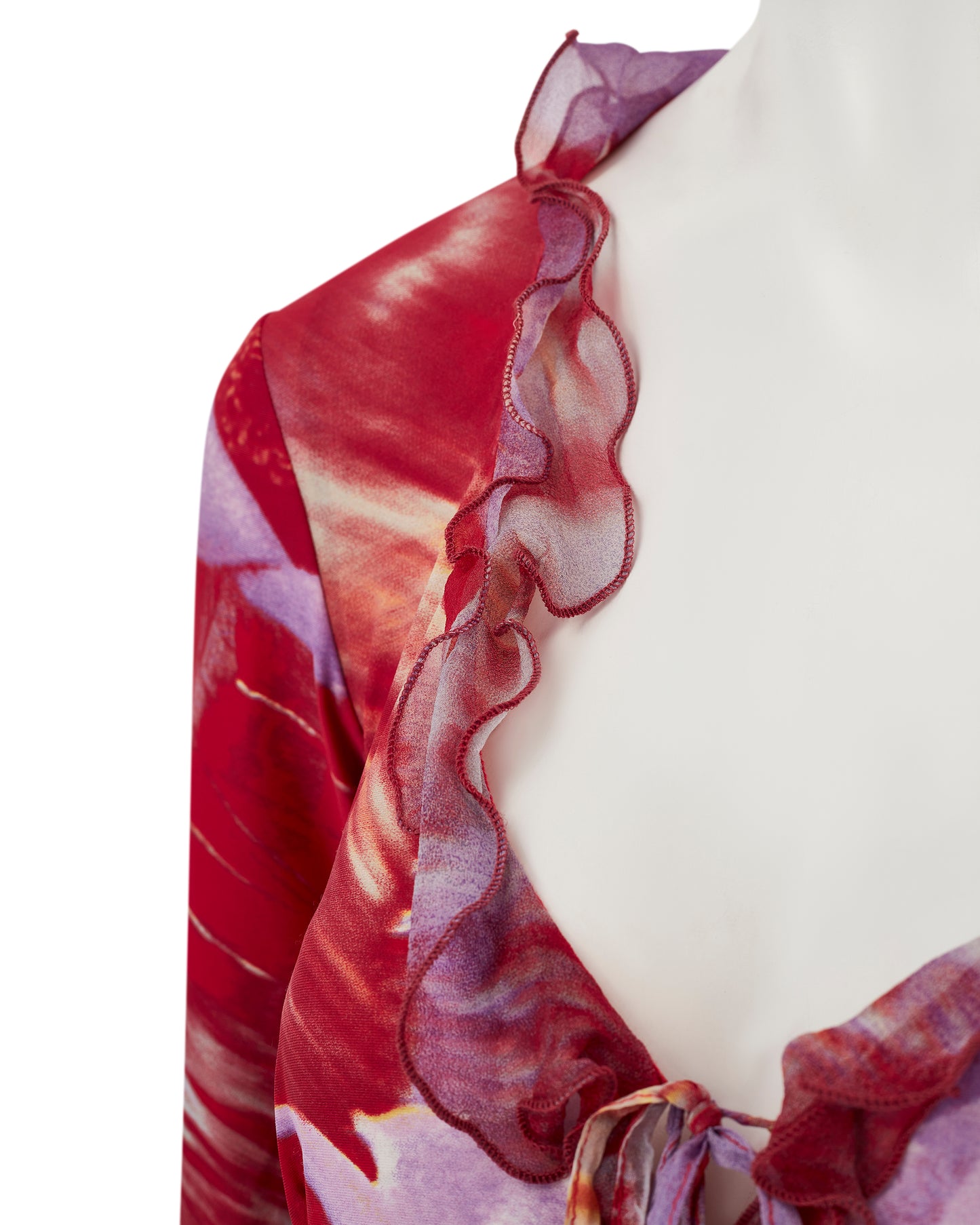 Roberto Cavalli S/S 2000 Red & Purple Floral Dress