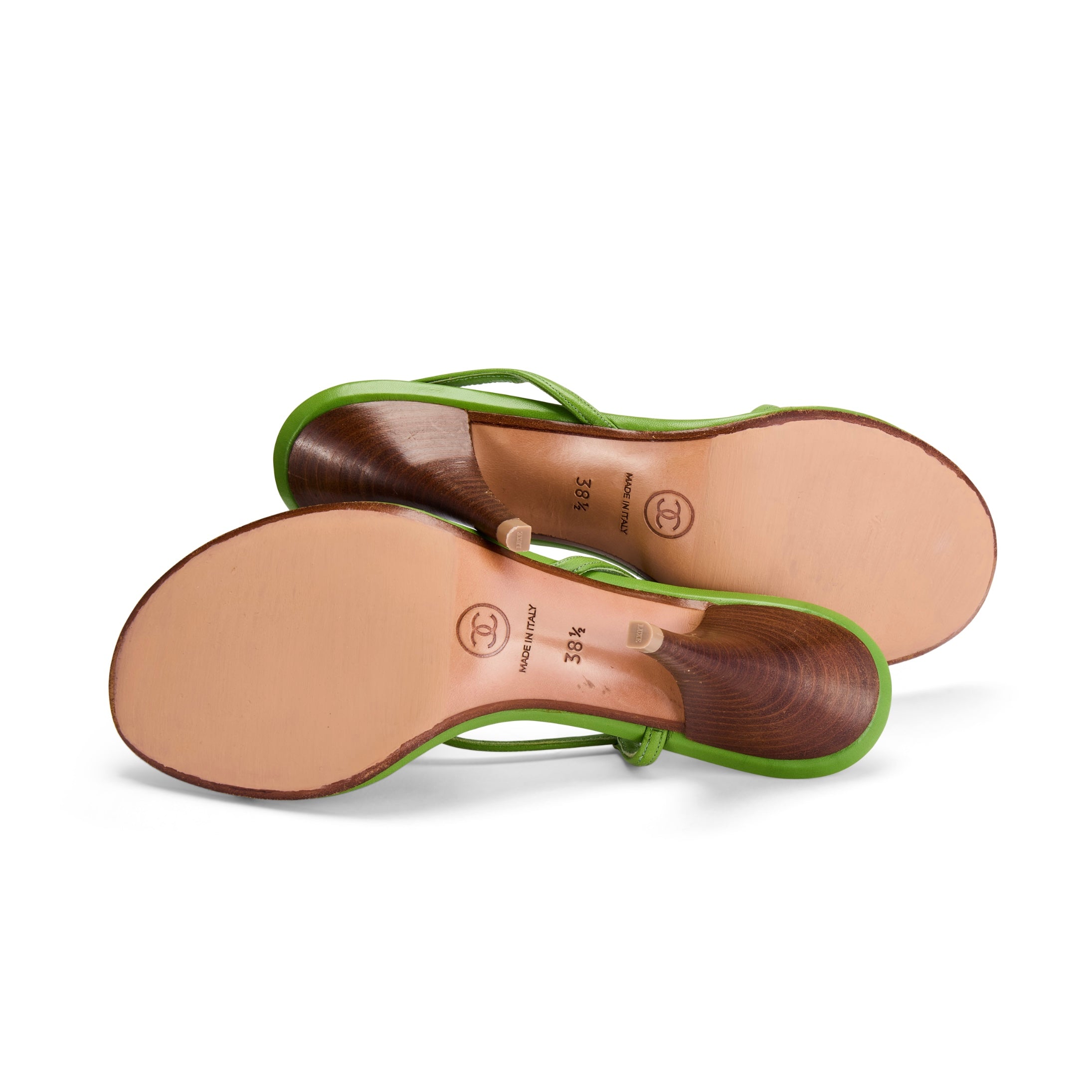 Spring / Summer 2004 Ladybug Green Leather Slingback Heels