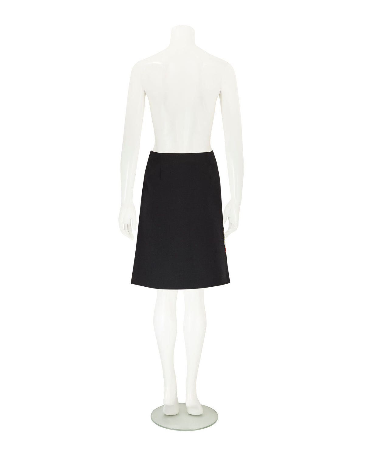 Fall / Winter 2001 Black Embroidered House Wool Skirt