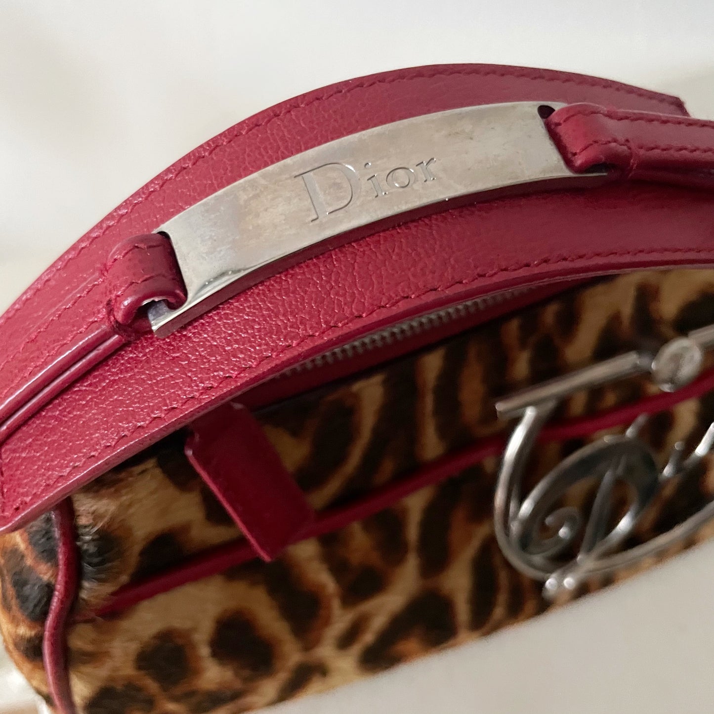 Dior by John Galliano F/W 2004 Leopard Print Pony-hair Bag with Silver Metal “Dior” Hardware