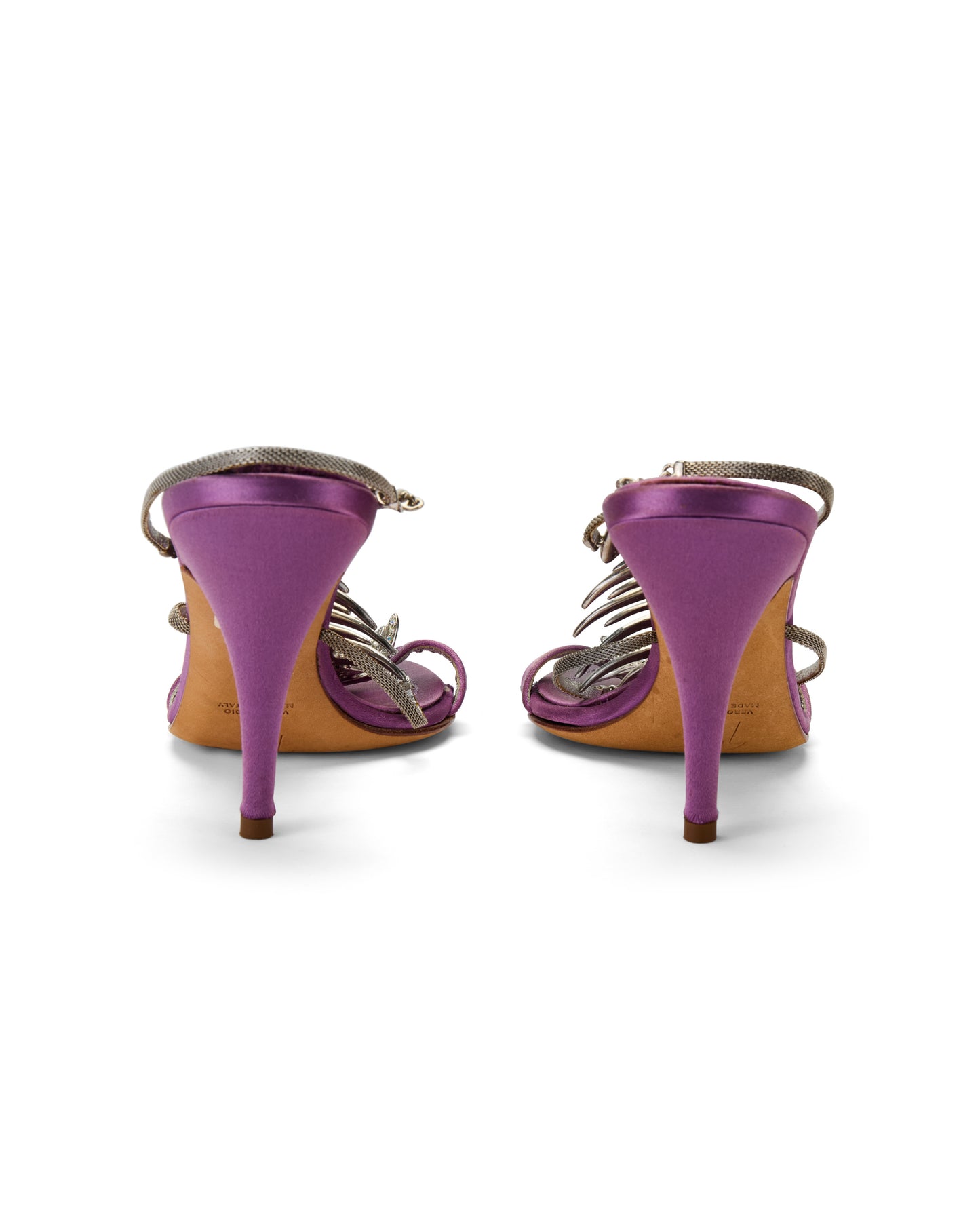 Giuseppe Zanotti S/S 2004 Purple Satin Fishbone Heels