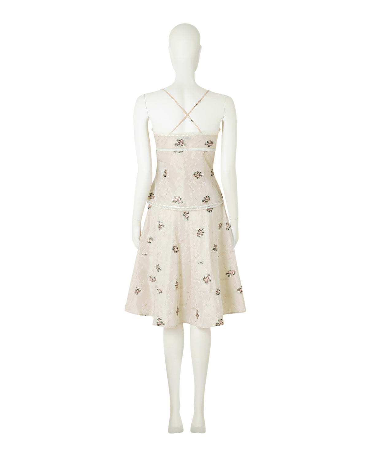 Spring / Summer 2006 Silk Ivory Floral Top & Skirt Set