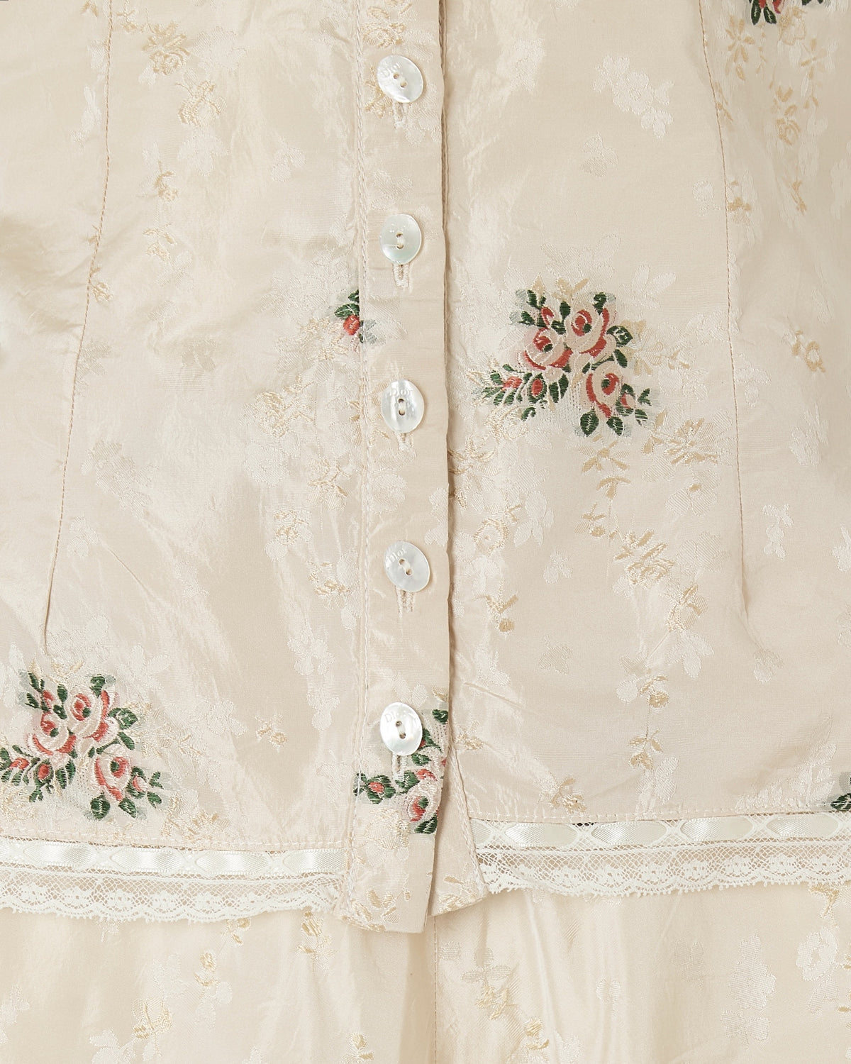 Spring / Summer 2006 Silk Ivory Floral Top & Skirt Set