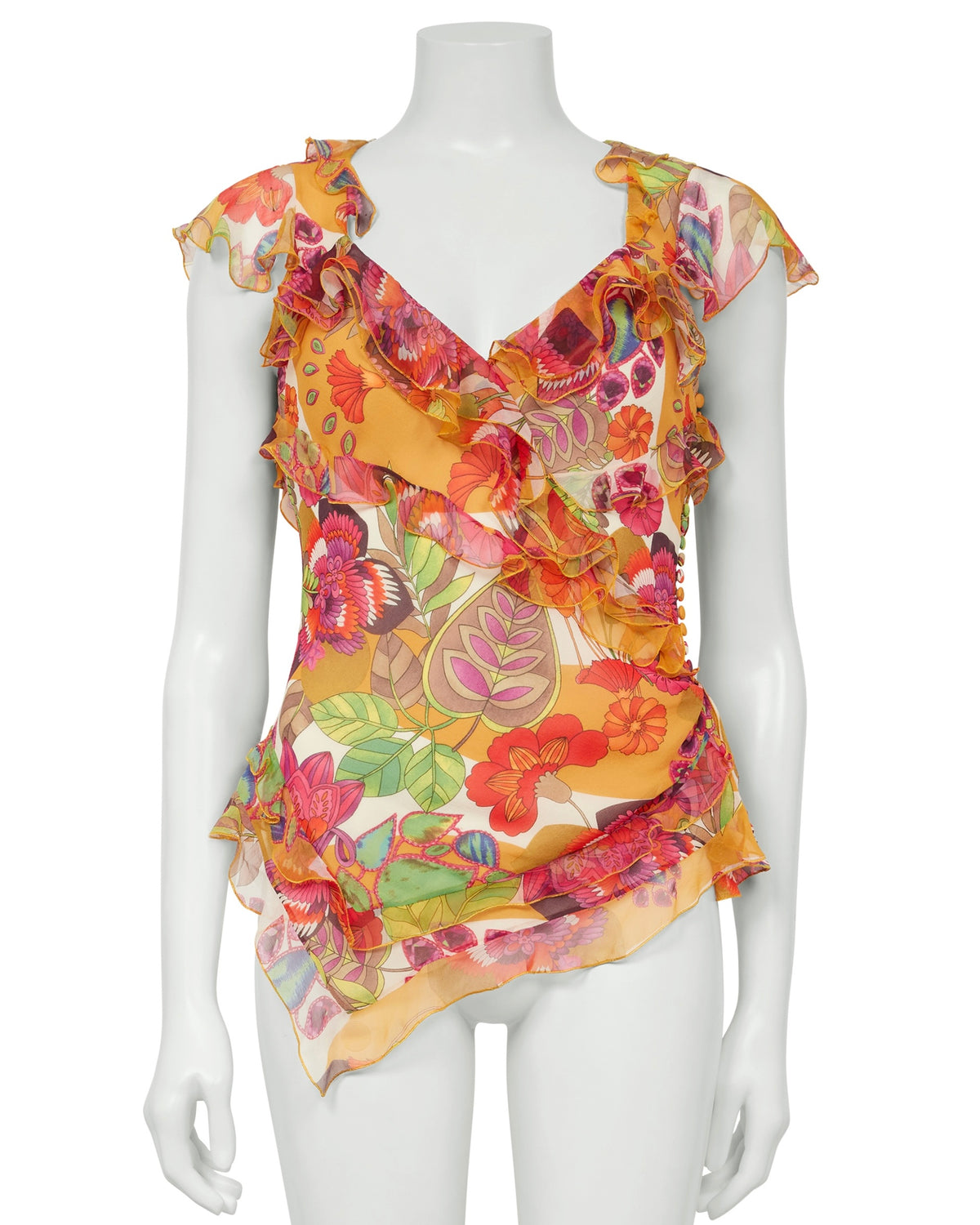 Spring / Summer 2005 Floral Multicolour Silk Blouse Top
