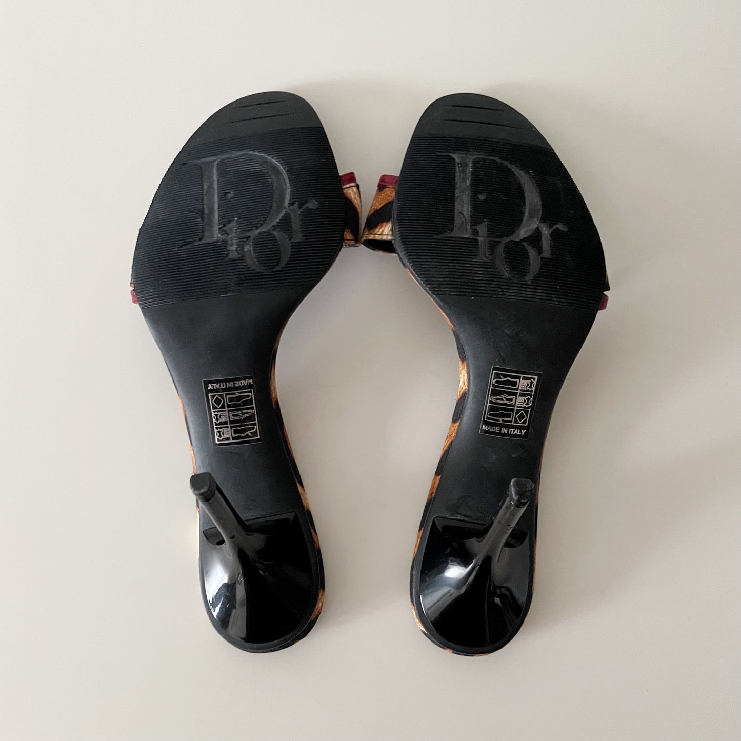 Dior by John Galliano F/W 2004 “I Love Dior” Leopard Print Sandal Heels