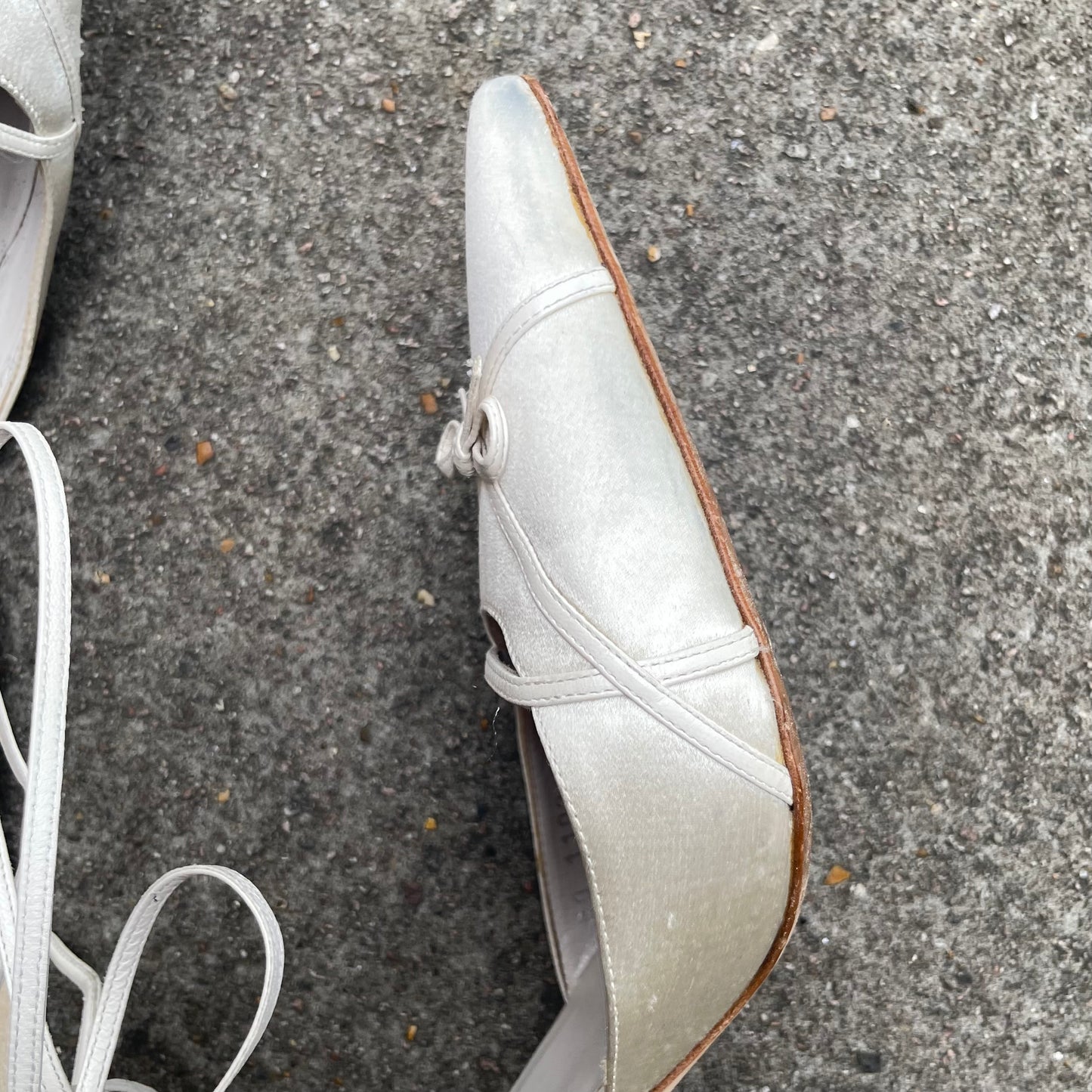 Dior by John Galliano 2000s Ivory Satin Bow Strappy Heels