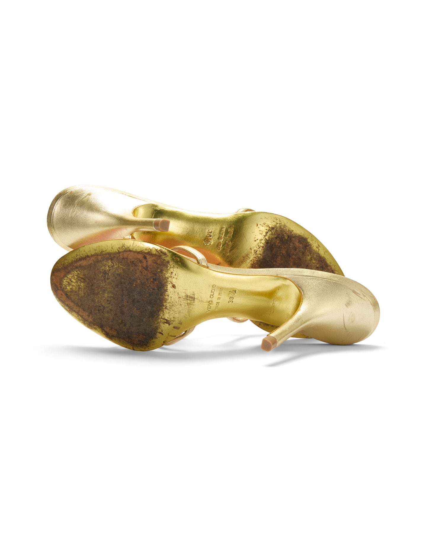 Dsquared2 S/S 2005 Marijuana Leaf Gold Sandal Heels