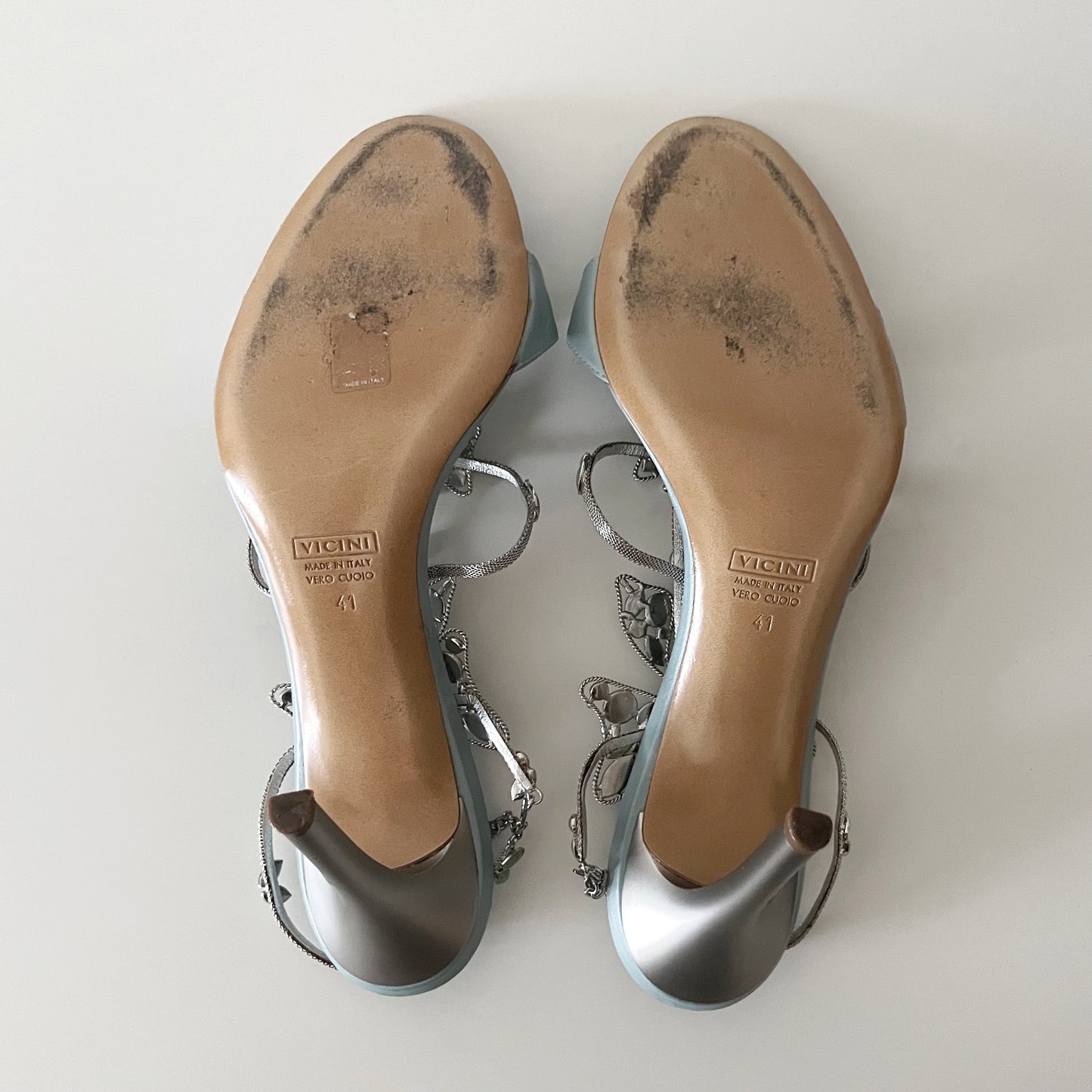 Giuseppe Zanotti S/S 2001 Vintage Blue Stone Butterfly Sandal Heels