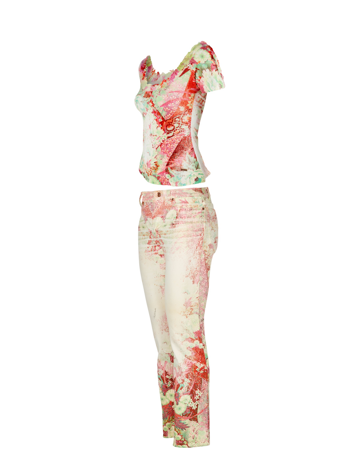 Spring / Summer 2002 Floral Multicolour Top & Bottom Set