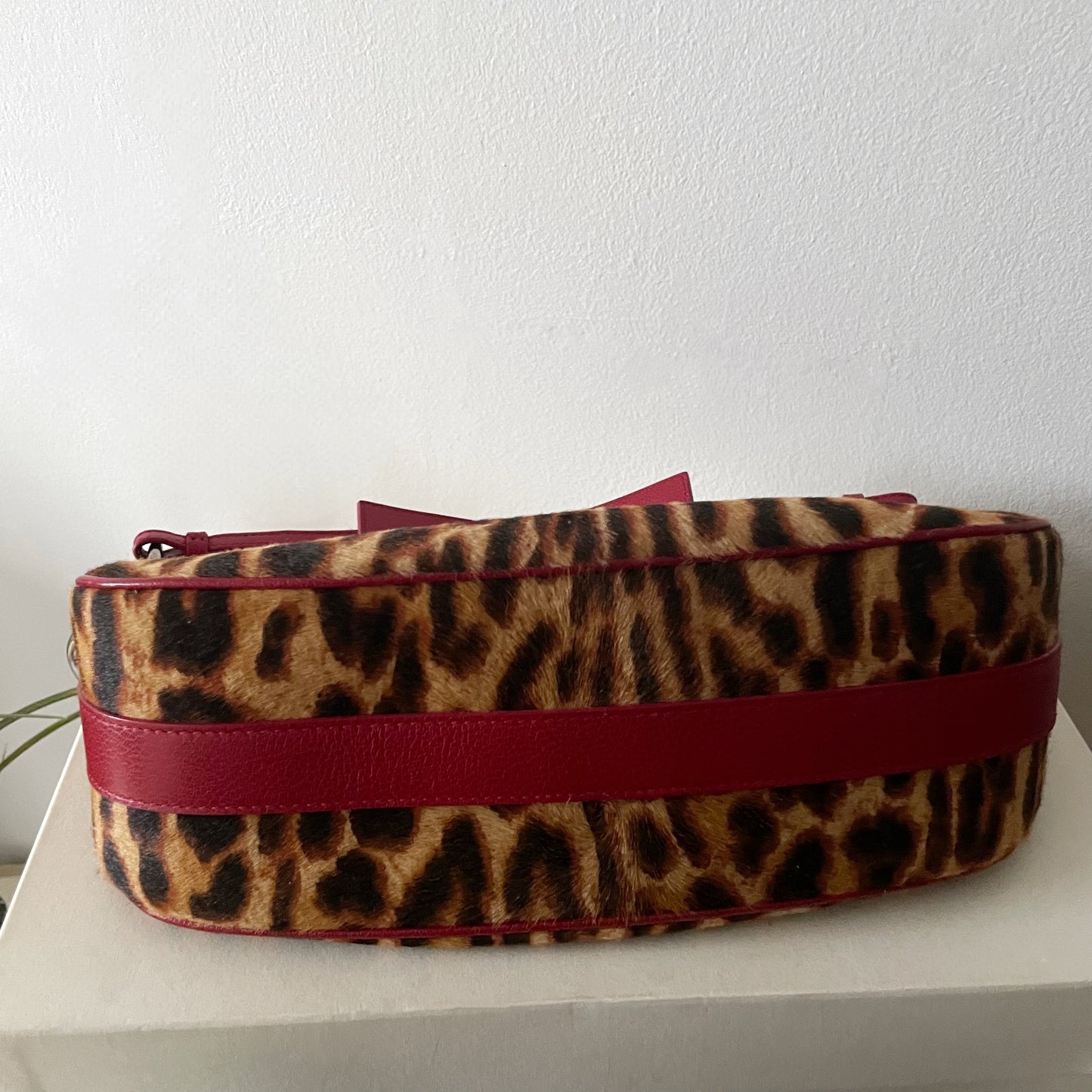 Dior by John Galliano F/W 2004 Leopard Print Pony-hair Bag with Silver Metal “Dior” Hardware