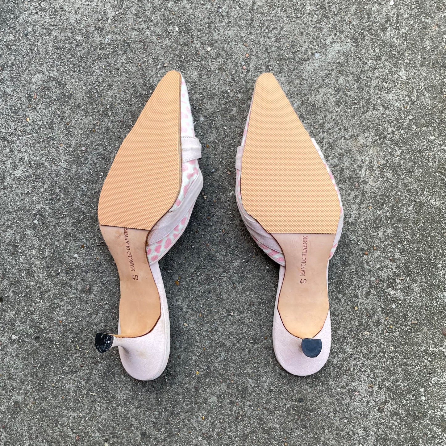Manolo Blahnik Pink Leopard Ponyhair Mule Heels