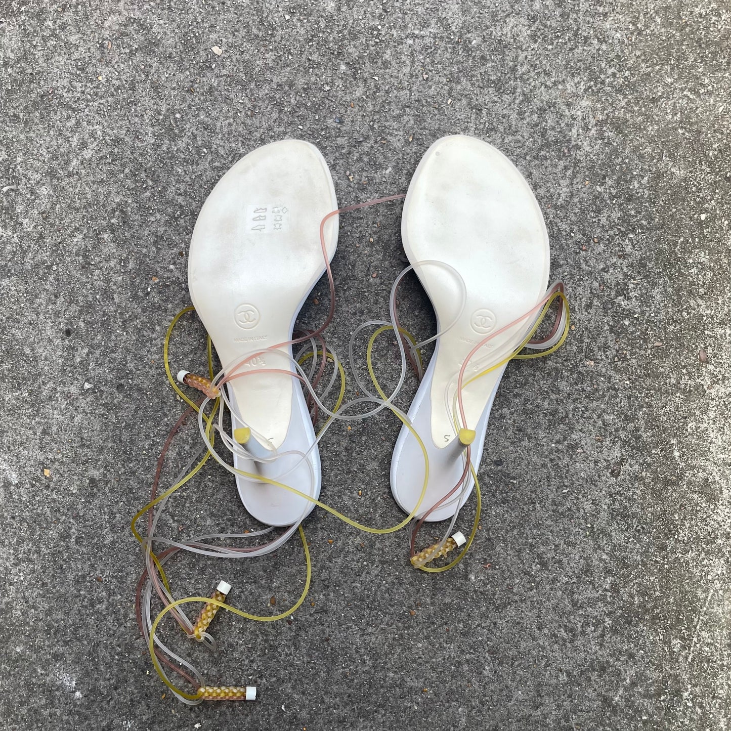 RARE Chanel 2000s Multicolour Jelly Strappy Sandal Heels