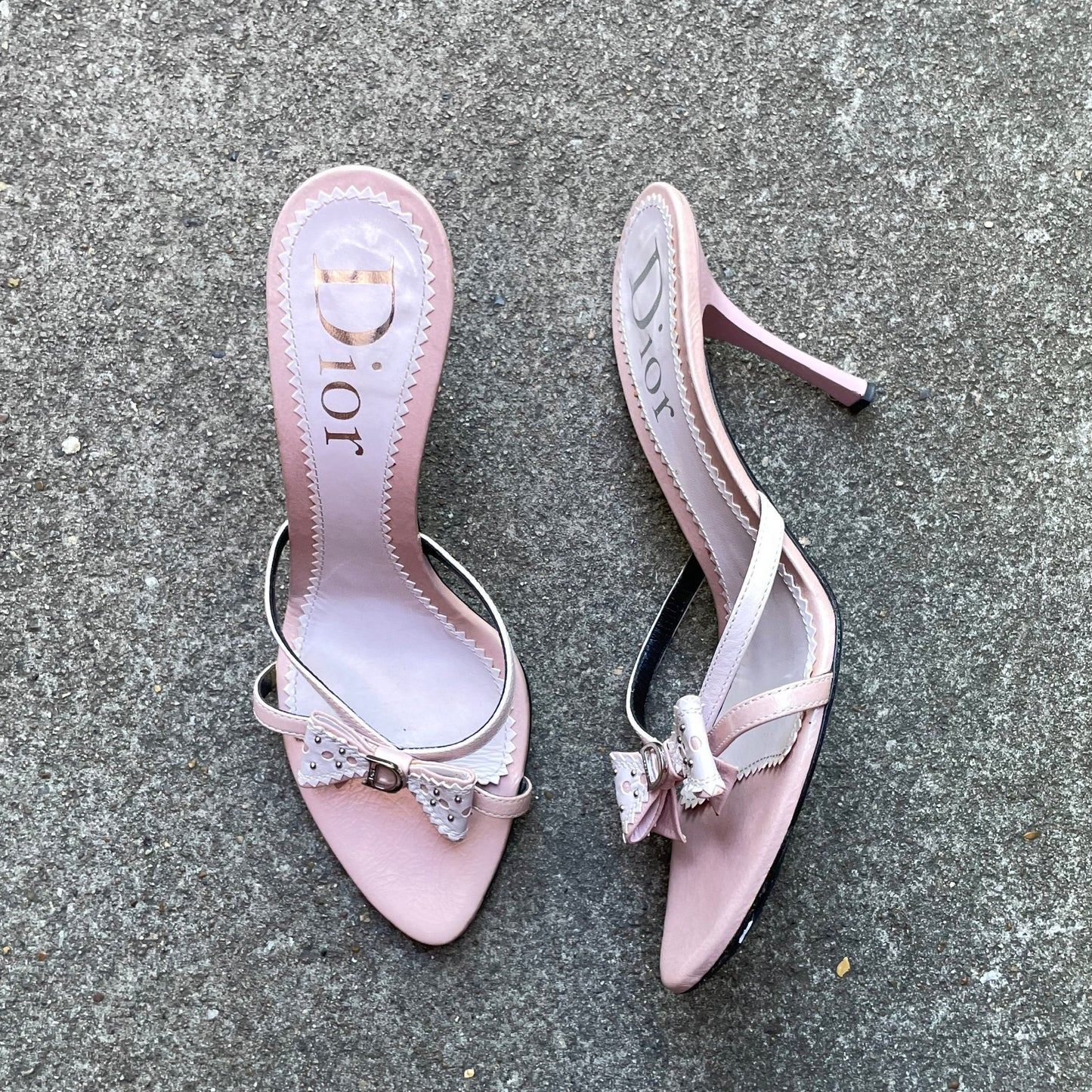 Dior by John Galliano 2000s Pink Bow Sandal Heels