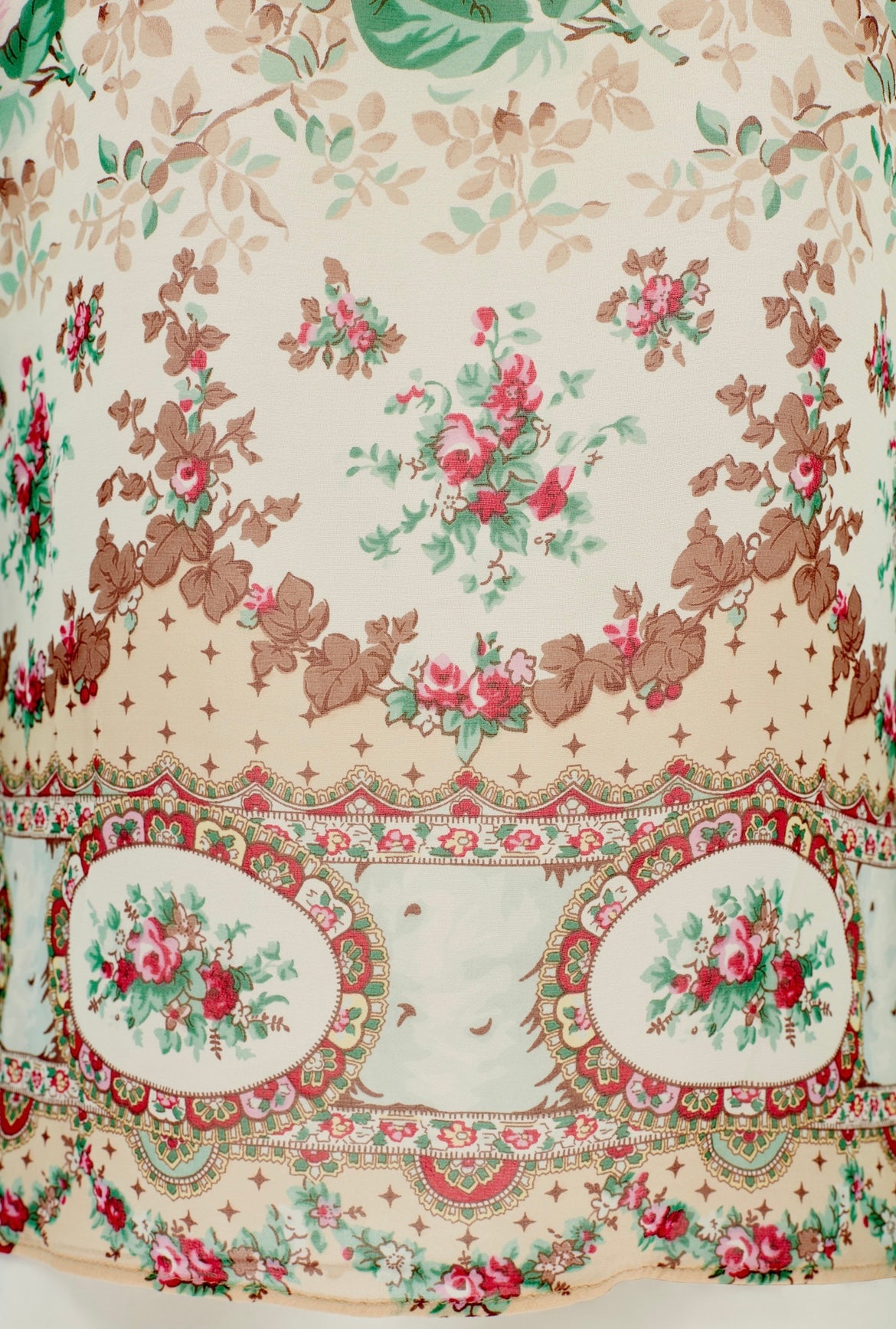 Blumarine S/S 2005 Blue Floral Sequin Silk Blouse