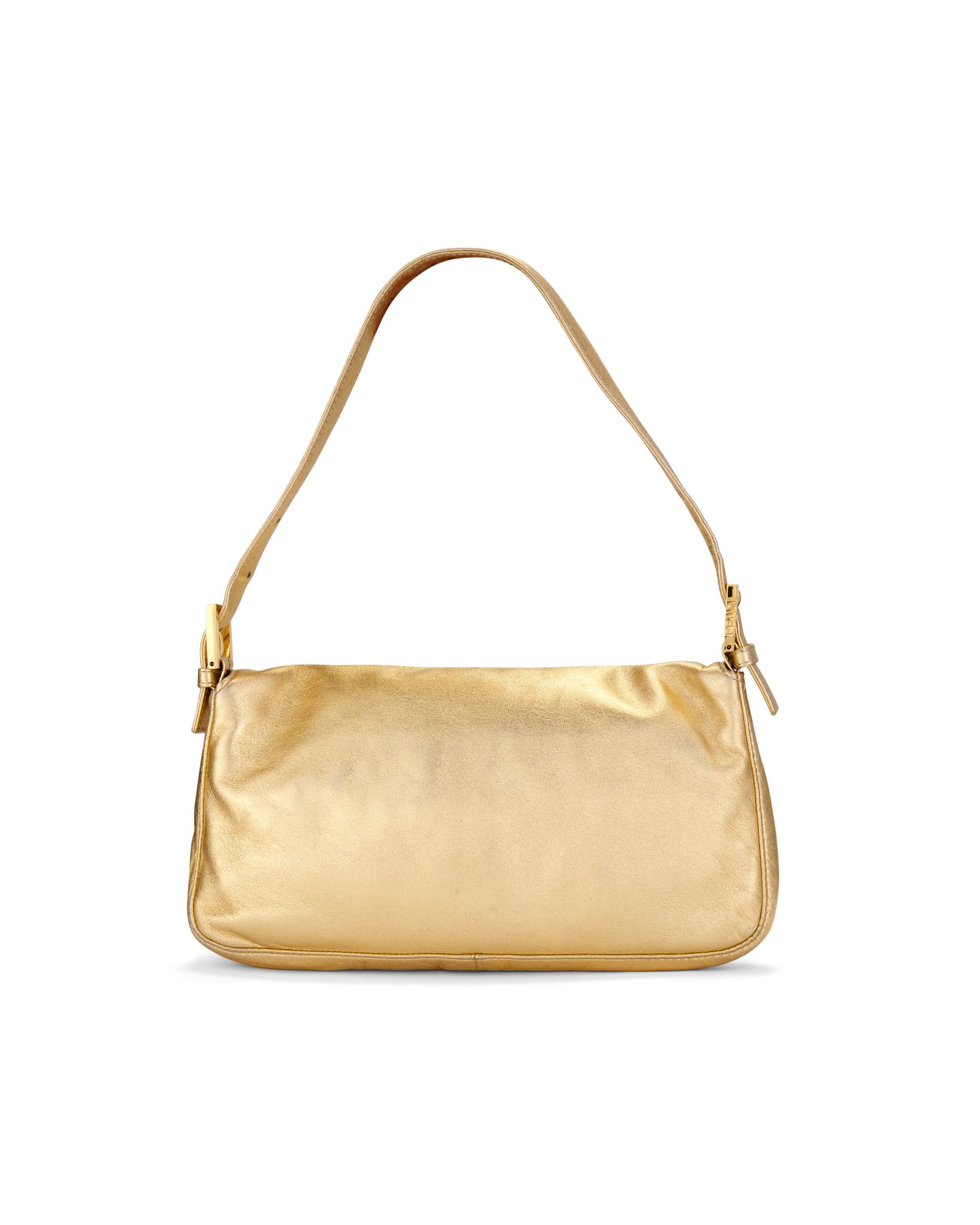 Fendi 2000 Gold Leather Baguette Bag