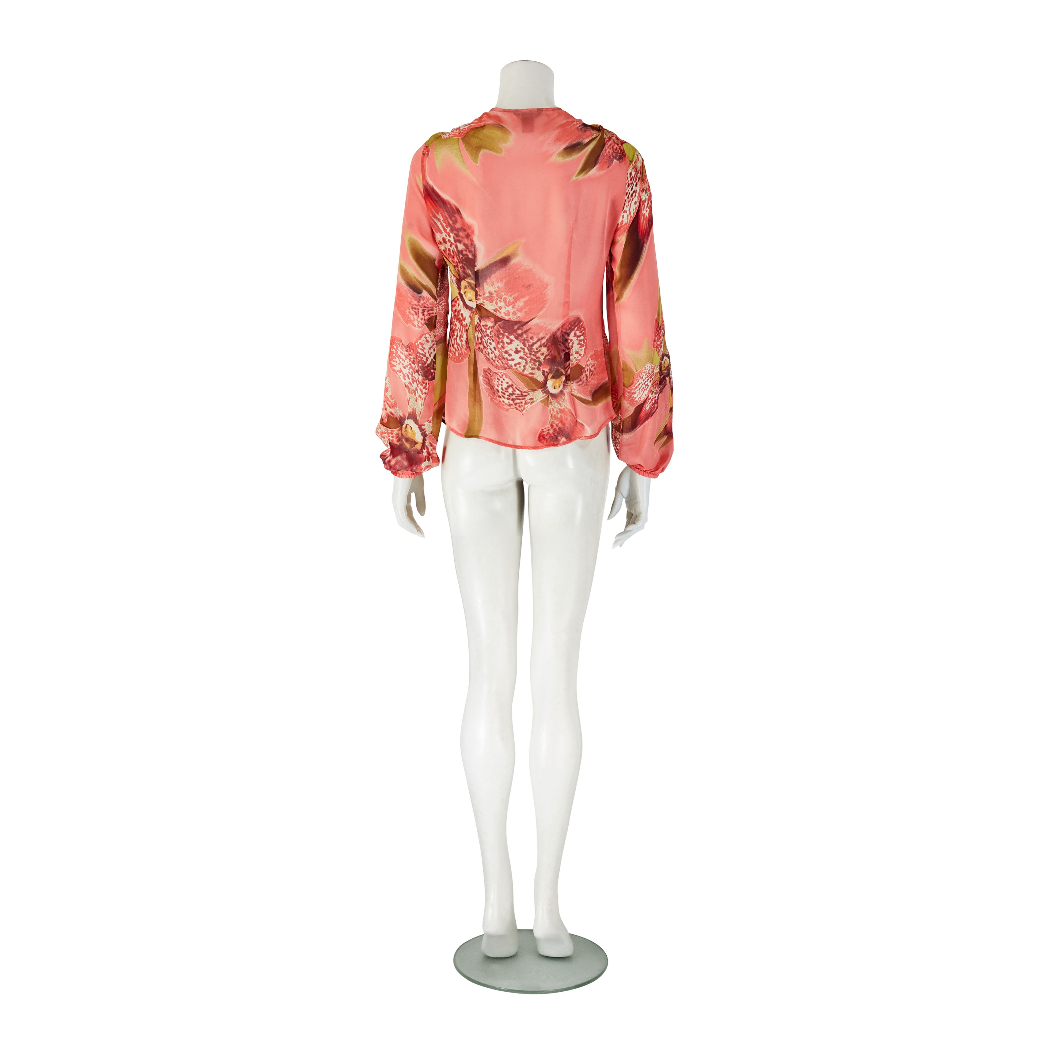 Spring / Summer 2005 Orchid Floral Print Silk Blouse Top