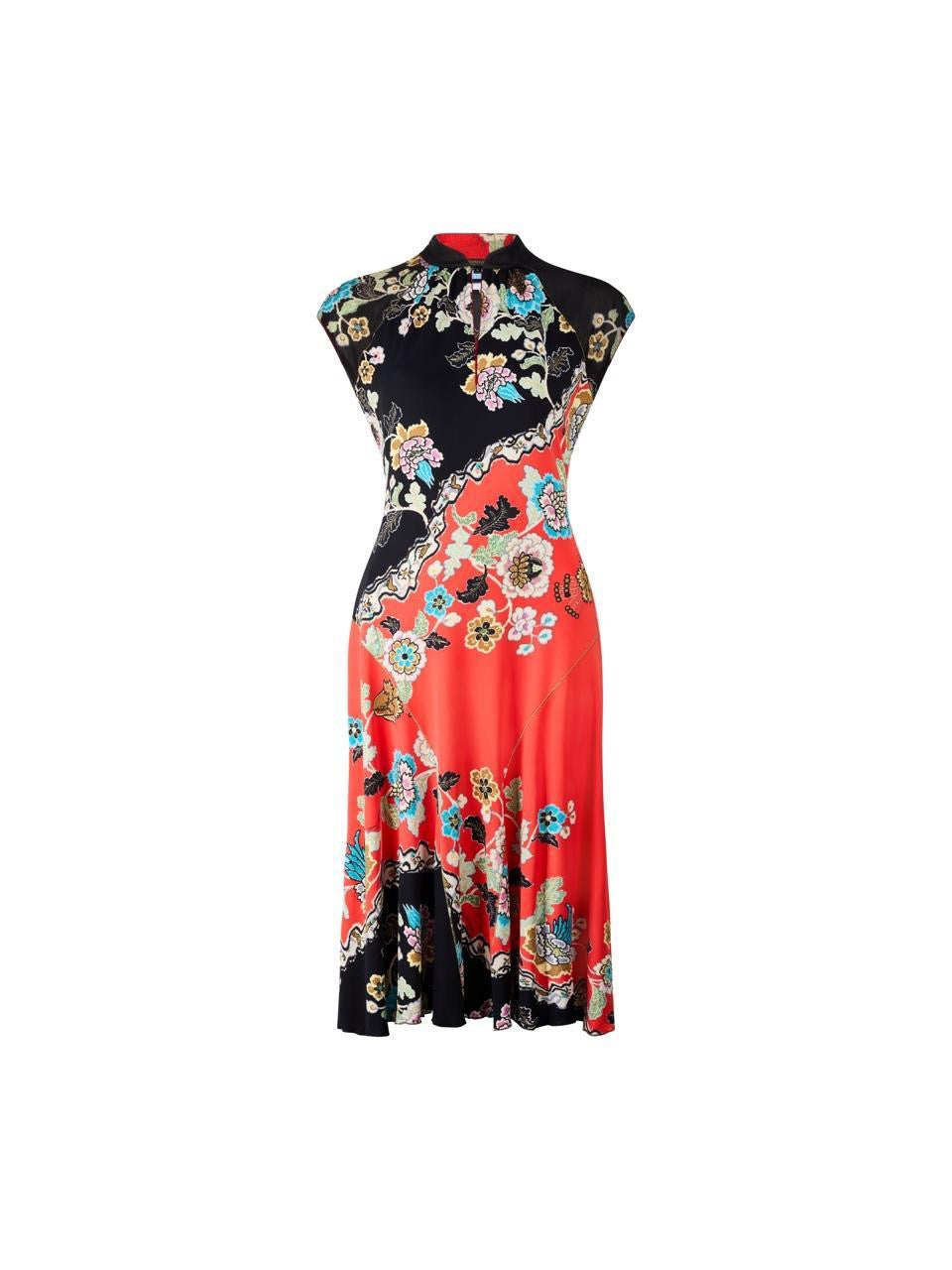 Spring / Summer 2003 Chinoiserie Floral Red Cheongsam Dress