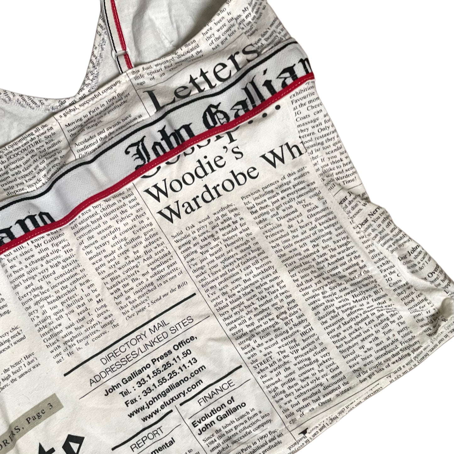 John Galliano 2000s Newspaper Print Camisole Top